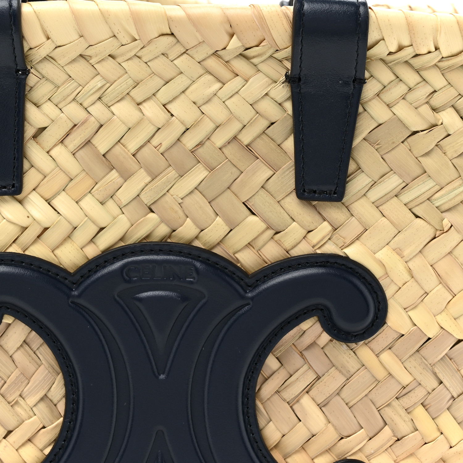 【CELINE】NanoTriompheCelineClassicPanier Raffia&Calfskin Women's Nano Triomphe Celine classic panier in raffia and