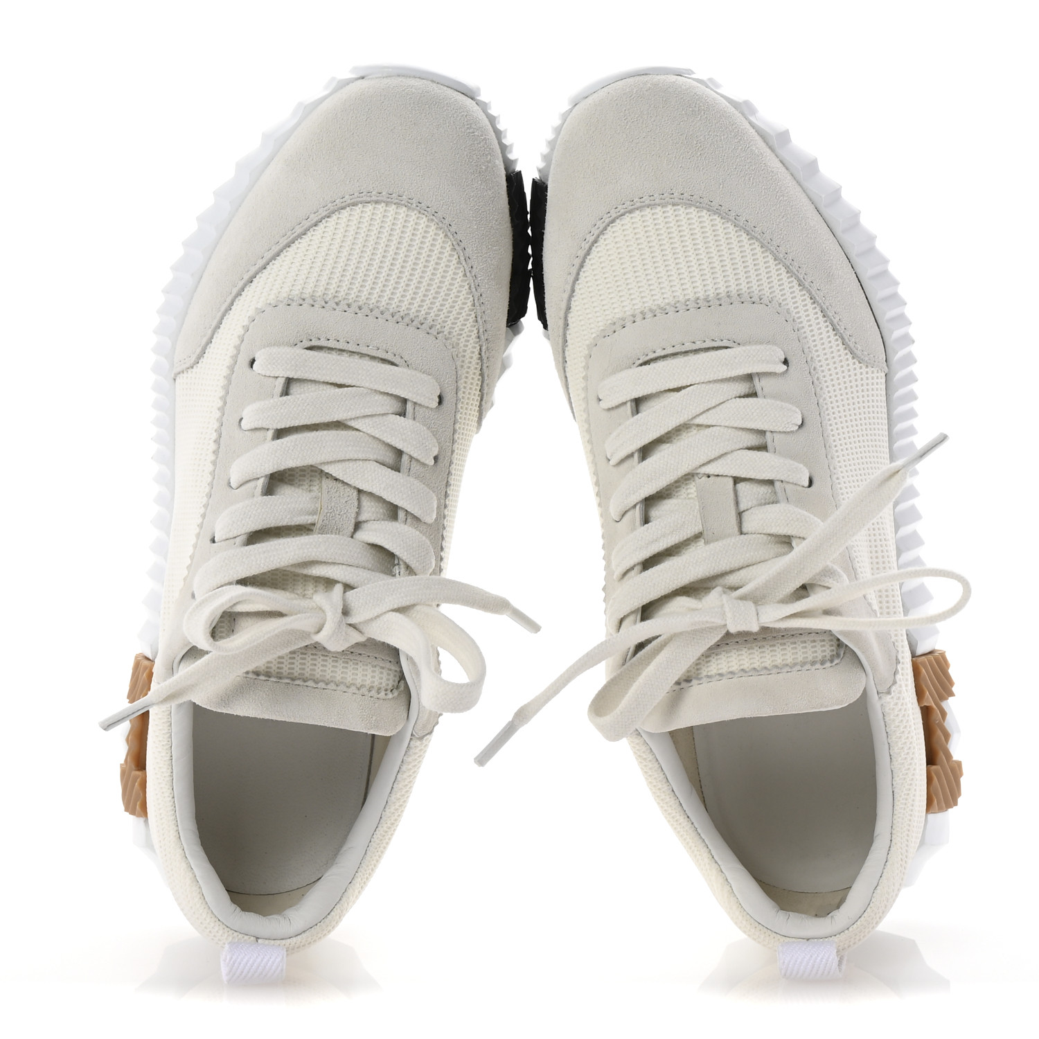 HERMES Graphic Mesh Suede Goatskin Womens Bouncing Sneakers