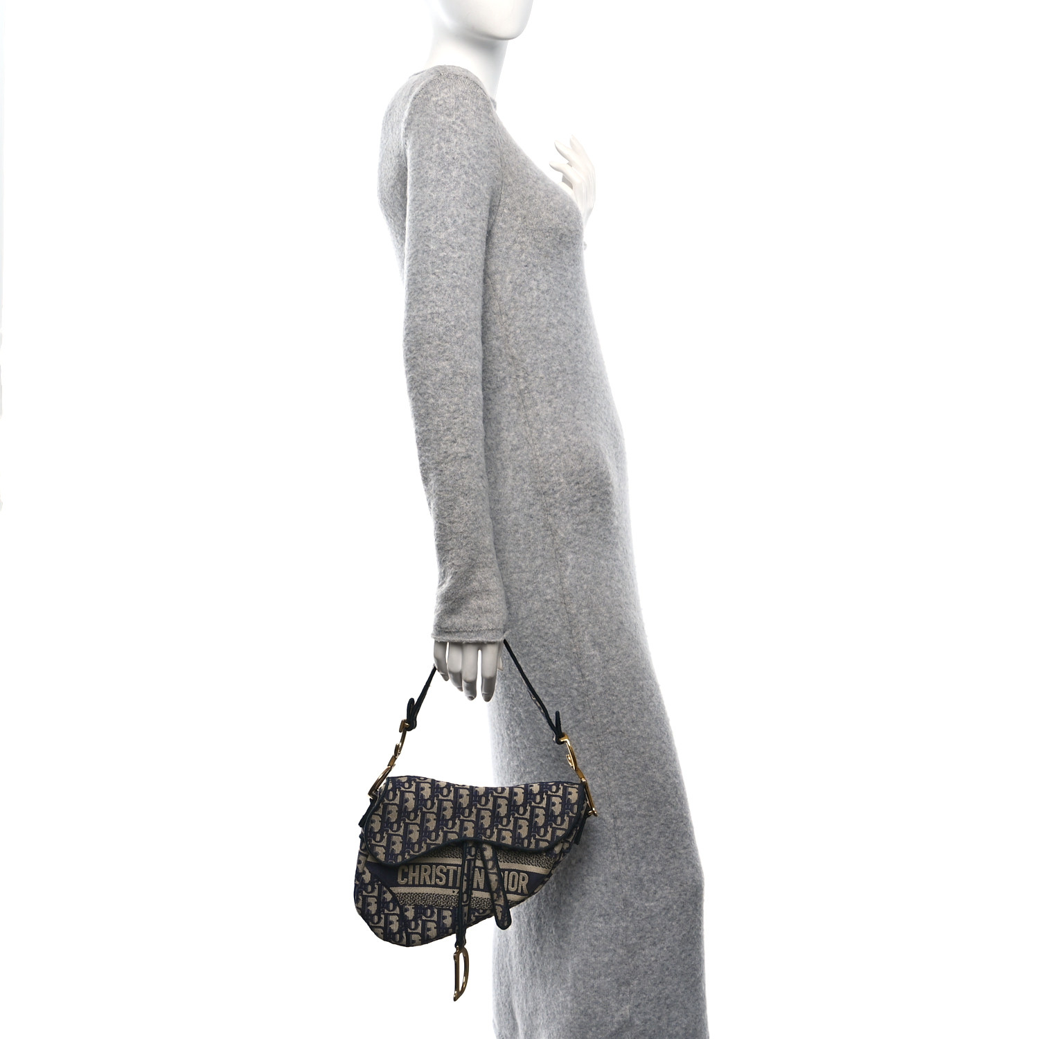 バッグ Christian Dior Saddie Saddle Bag Blue Dior Oblique Embroidery | DIOR