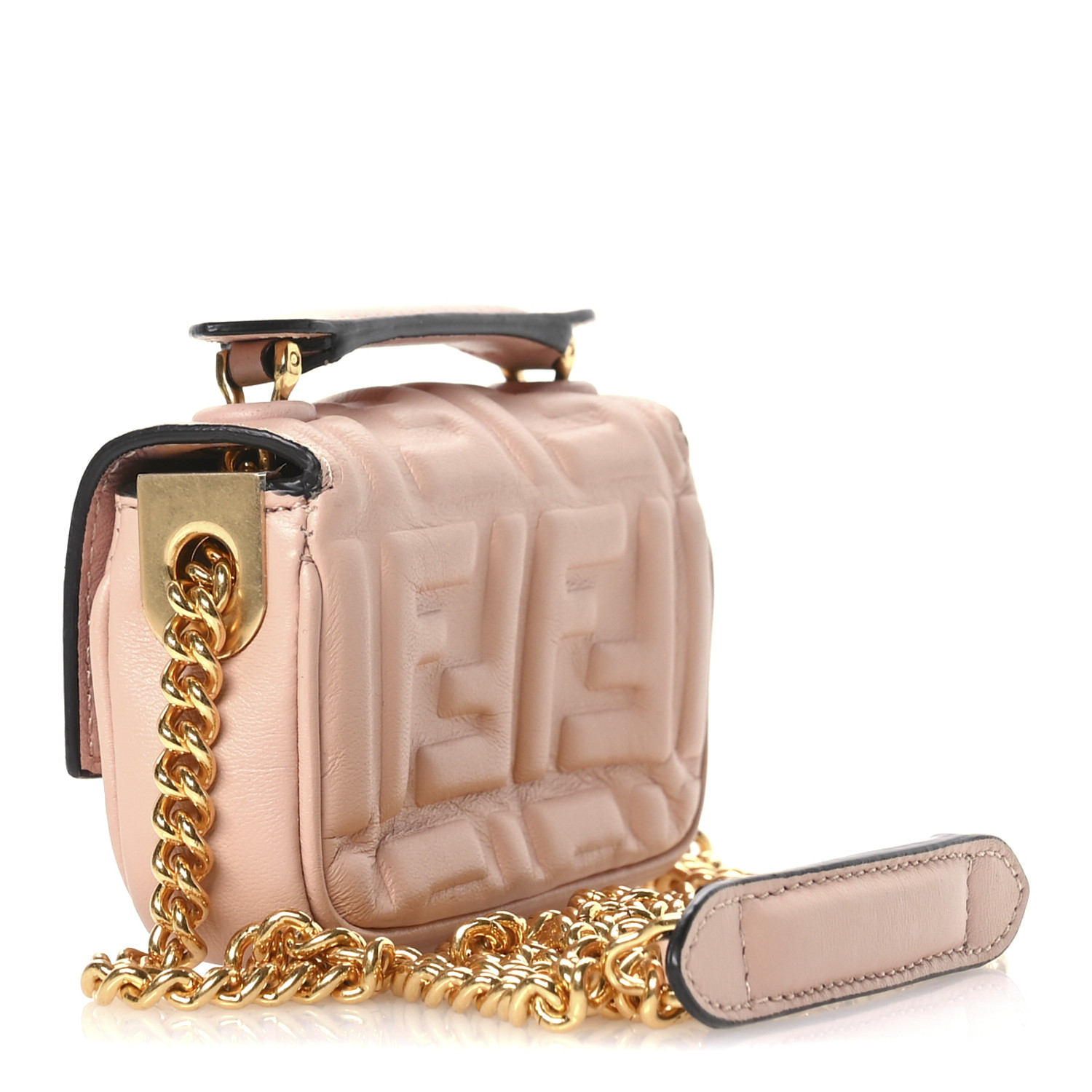 FENDI Nappa Matisse FF Embossed Nano Chain Baguette Baby
