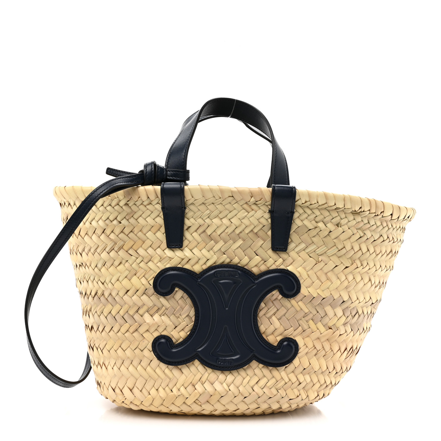 【CELINE】NanoTriompheCelineClassicPanier Raffia&Calfskin Women's Nano Triomphe Celine classic panier in raffia and