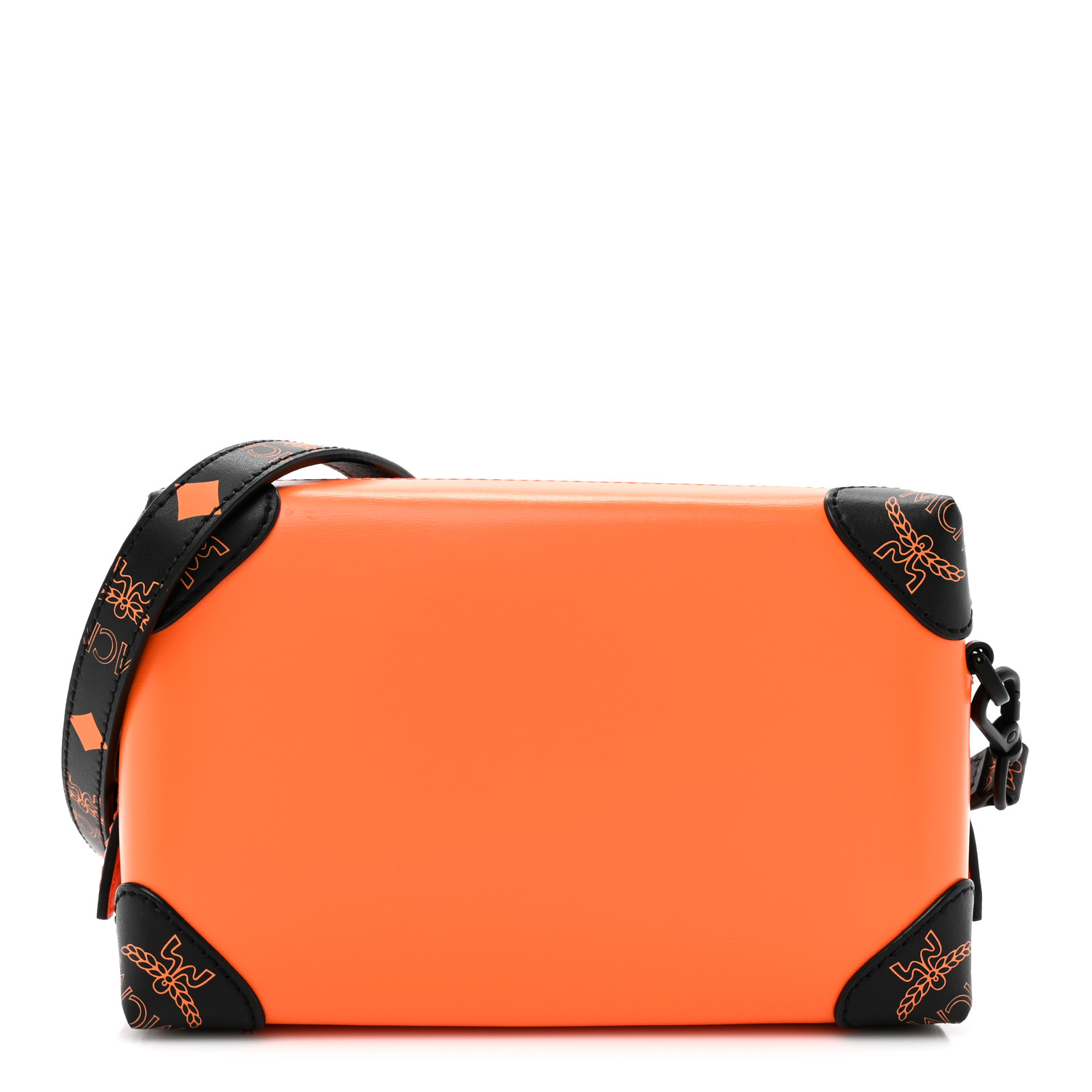 MCM Box Mini Berlin Logo Crossbody Orange 1662970 | FASHIONPHILE