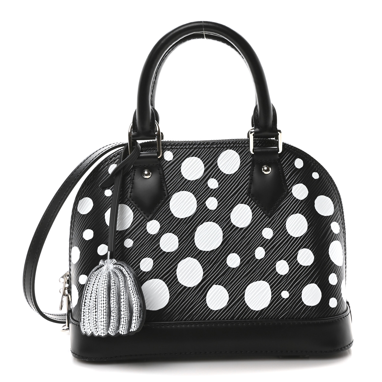 【Louis Vuitton】Epi Alma BB ハンドバッグ Louis Vuitton Black Epi Leather Alma BB Bag w/ Jacquard