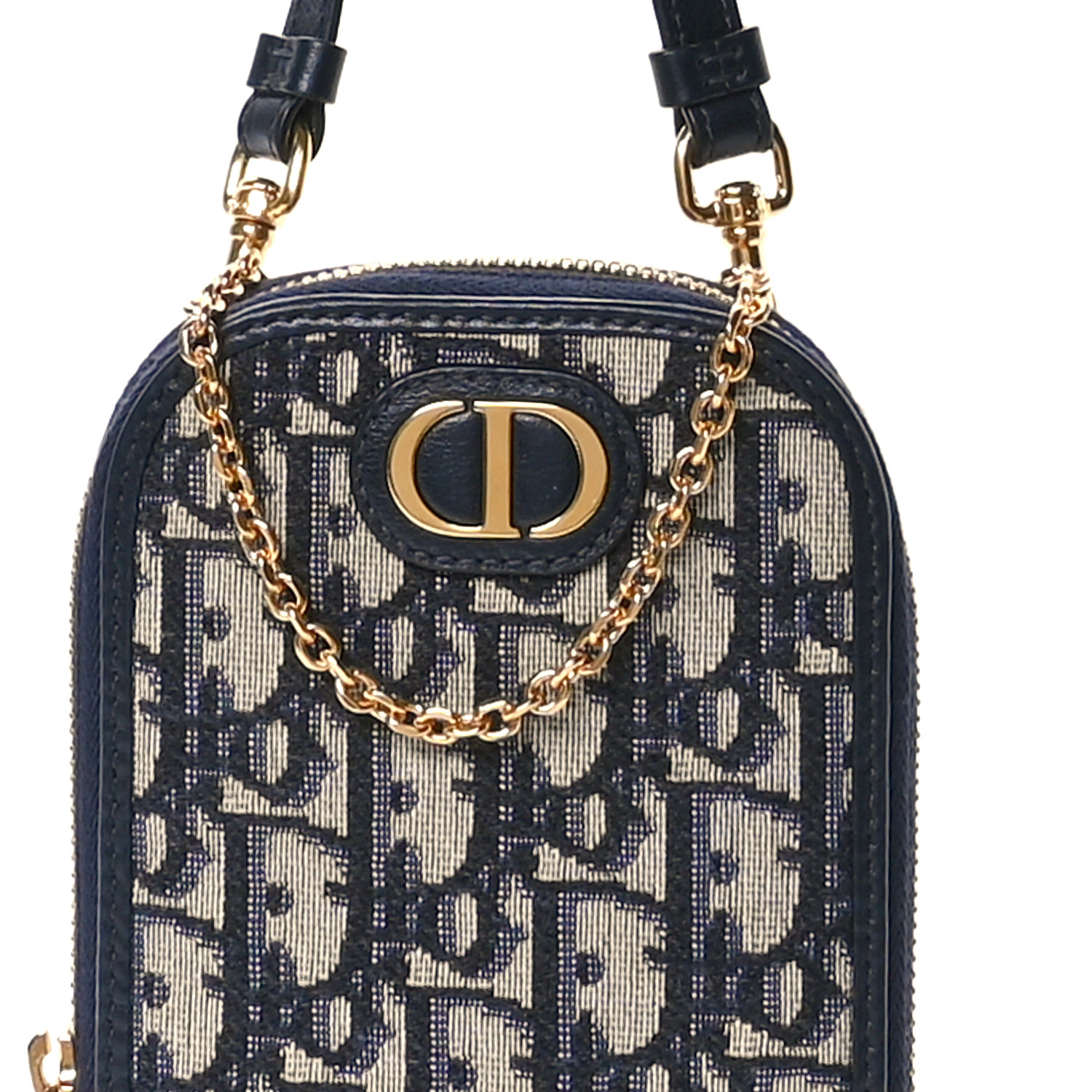 CHRISTIAN DIOR Oblique 30 Montaigne Phone Holder Blue