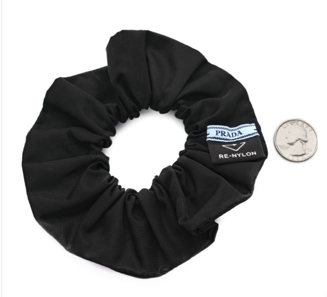 【PRADA】プラダ★ scrunchie★ナイロン スクランチ★ブラック PRADA Re-Nylon Metal Logo Scrunchie Black 1681850 | FASHIONPHILE