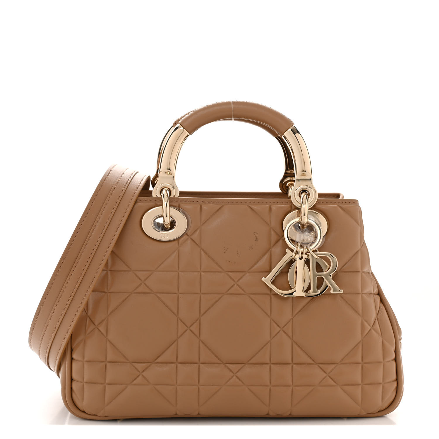 CHRISTIAN DIOR Calfskin Cannage Small The Lady 95.22 Beige
