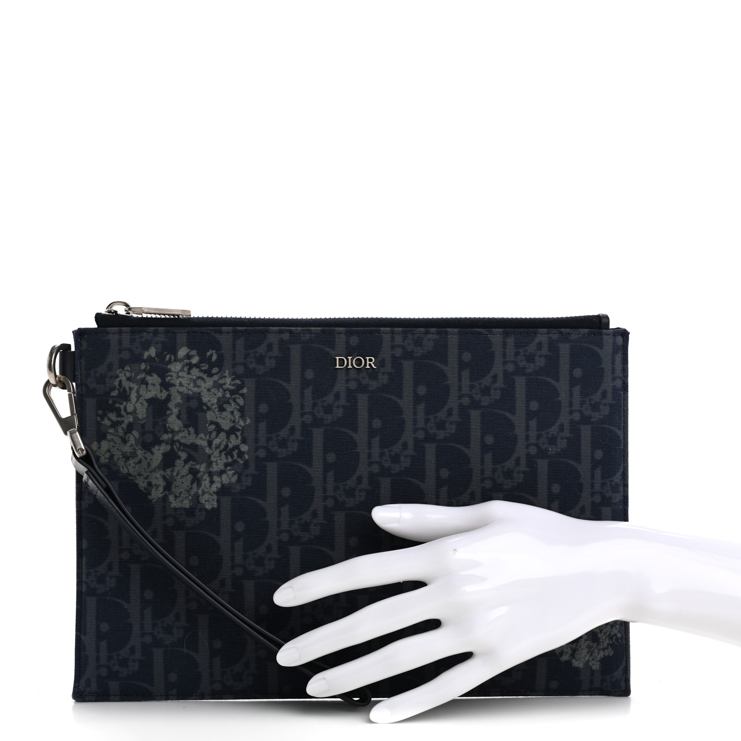 DIOR X ティアーズ デニム A5 オブリーク ポーチ CHRISTIAN DIOR x Denim Tears A5 Oblique Flat Pouch Wristlet