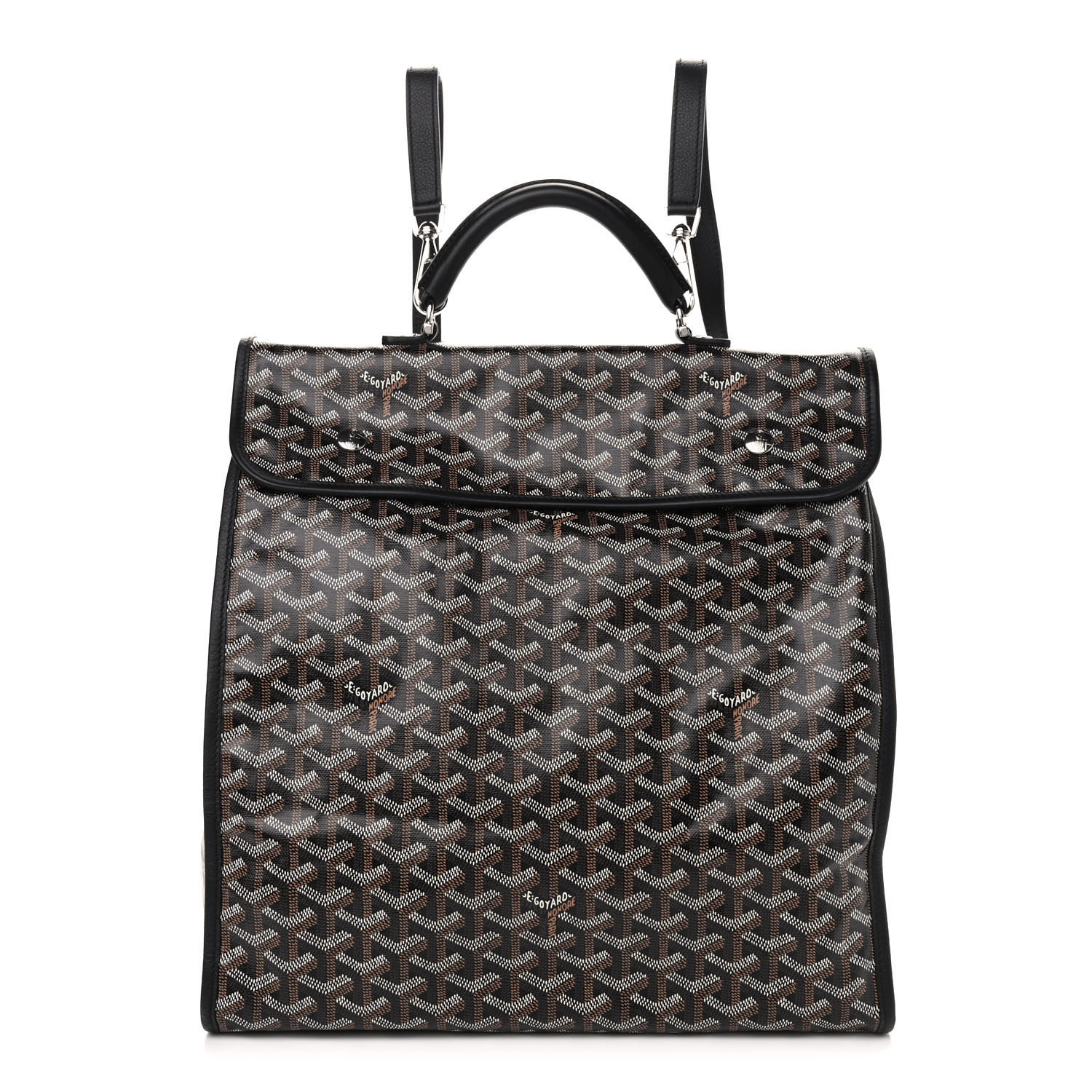 GOYARD Goyardine Saint Leger Soft Briefcase Backpack Black