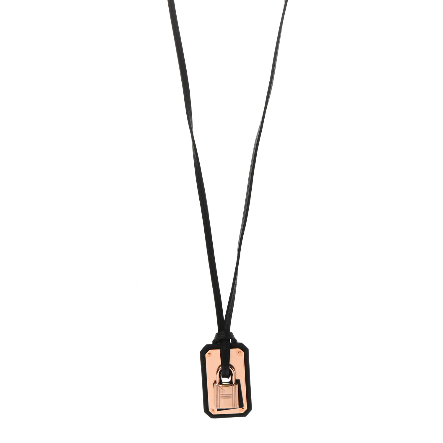 【HERMES】★Pendentif O'Kelly, grand modele ネックレス HERMES Swift Large O'Kelly Pendant Necklace Black 885838