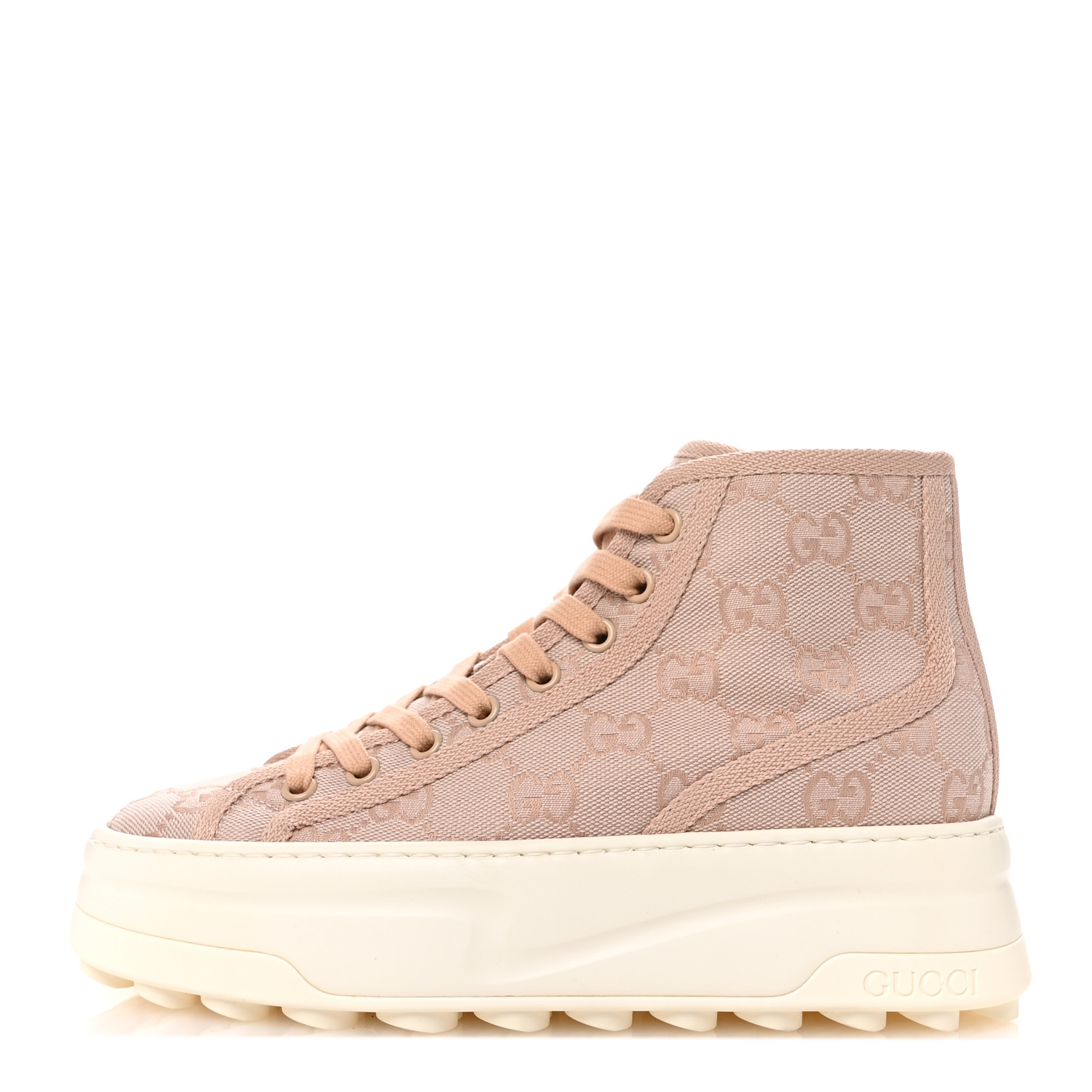 YGG777　1 GUCCI New Canvas GG Monogram Womens Tennis 1977 High Top