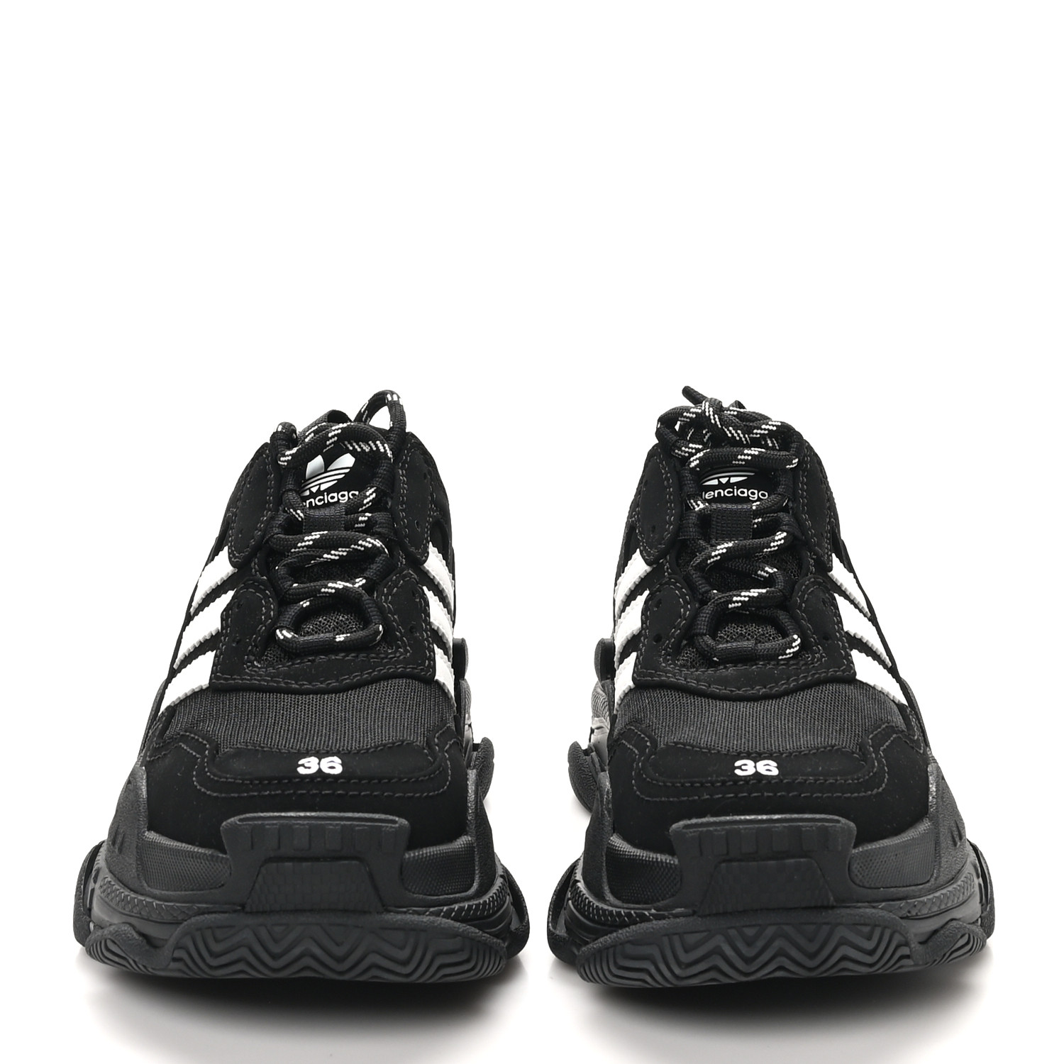 BALENCIAGA×ADIDAS スニーカー 36 バレンシアガ×アディダス トリプルS メッシュ×レザー スニーカー