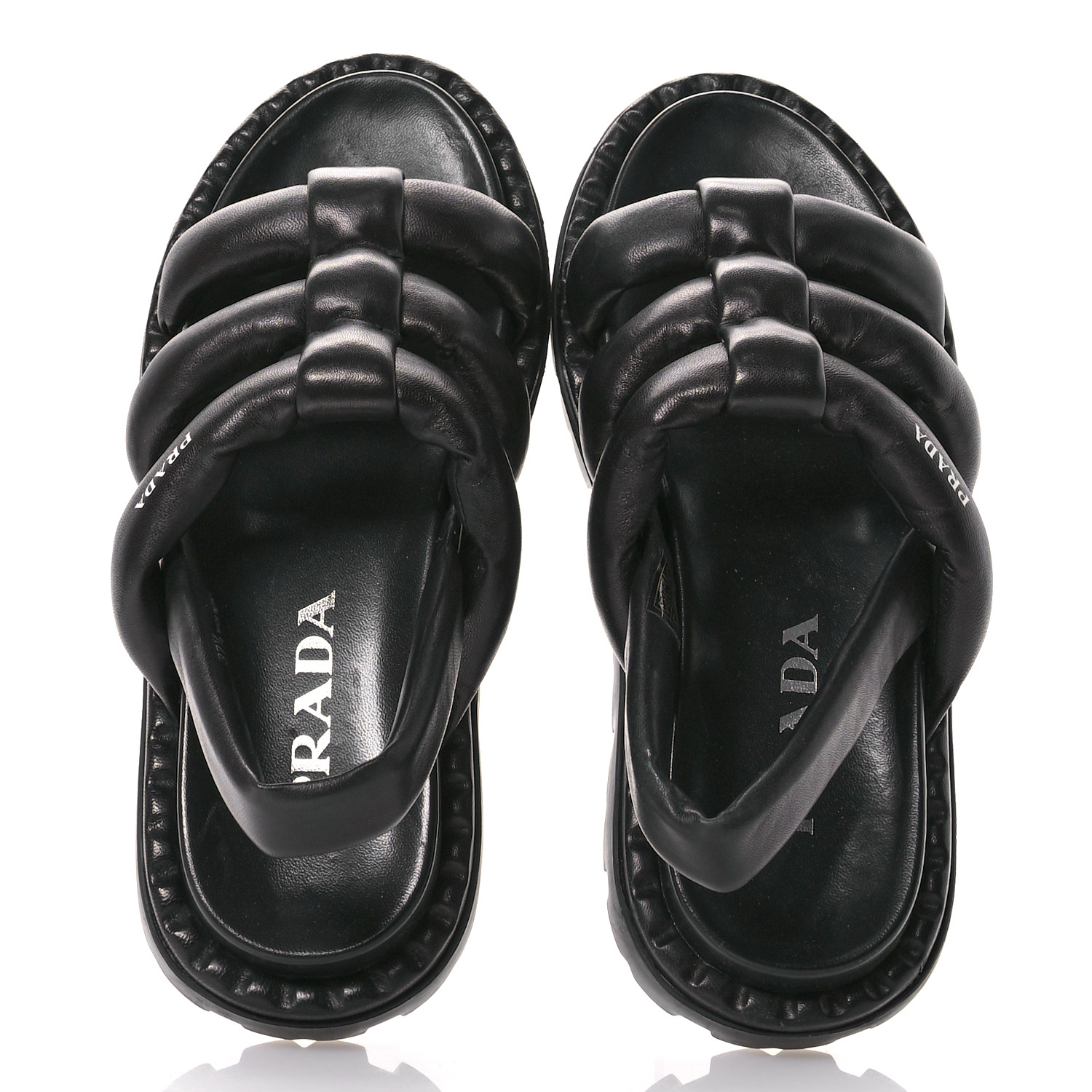 PRADA ベアトップ ブラック38 Amazon.com: Prada Black Nylon and Leather Drawstring Pouch