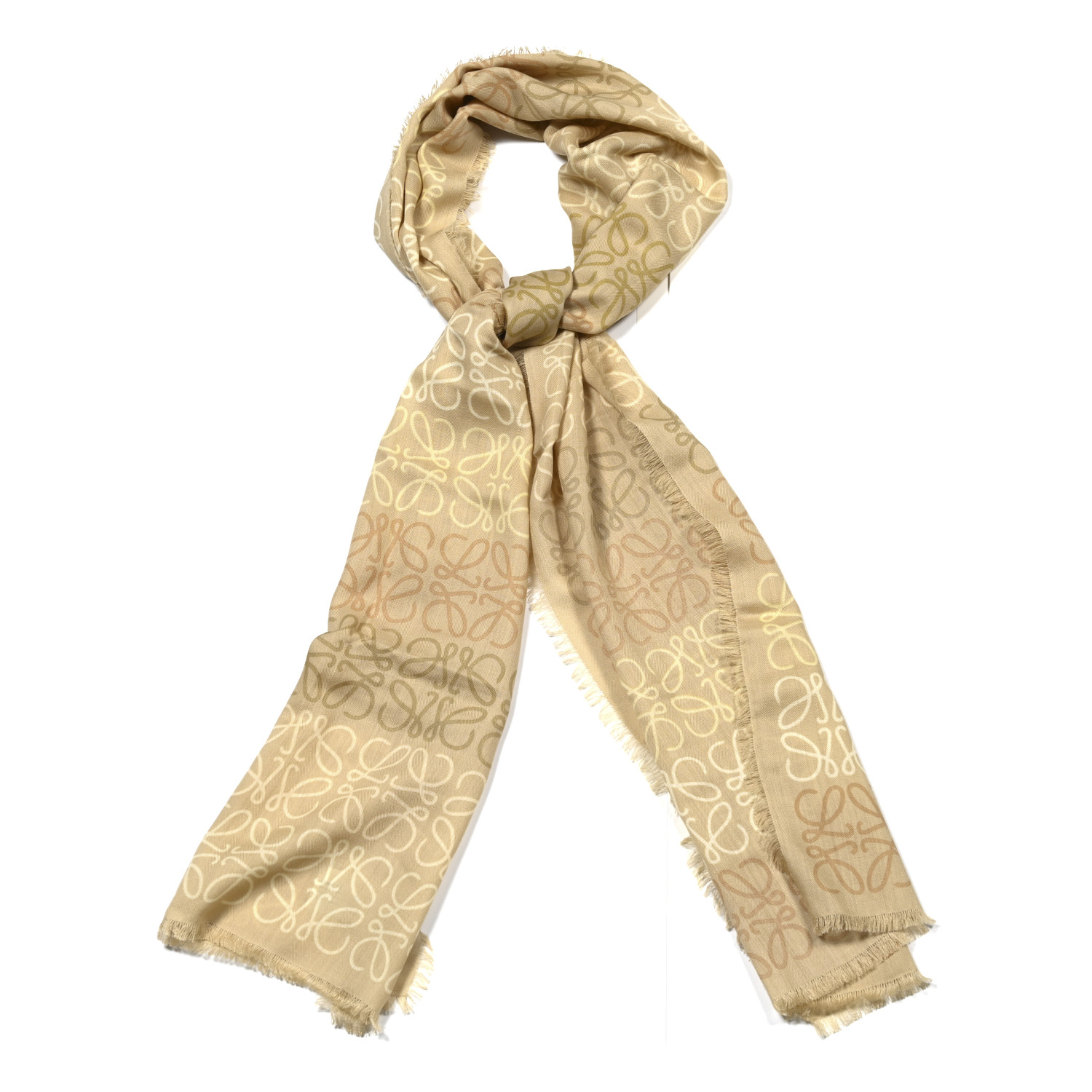 LOEWE Wool Silk Cashmere Anagram Scarf Multicolor 1665161