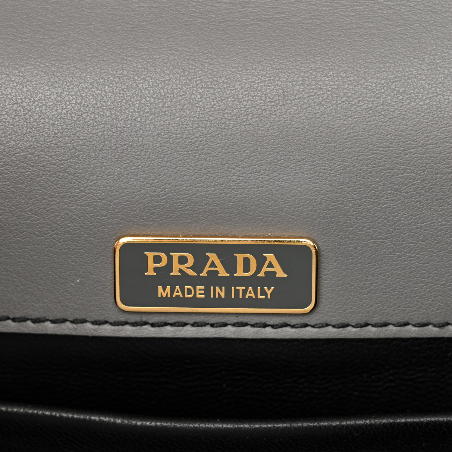 PRADA City Calf Pionniere Saddle Bag Marmo Black 1670707