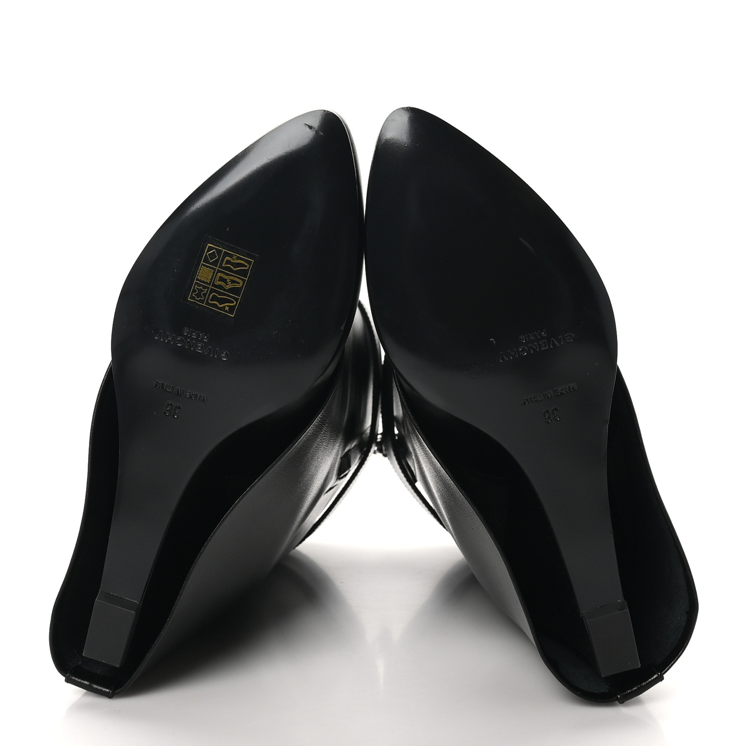 GIVENCHY Calfskin Shark Lock Ankle Boots 38 Black 1665625