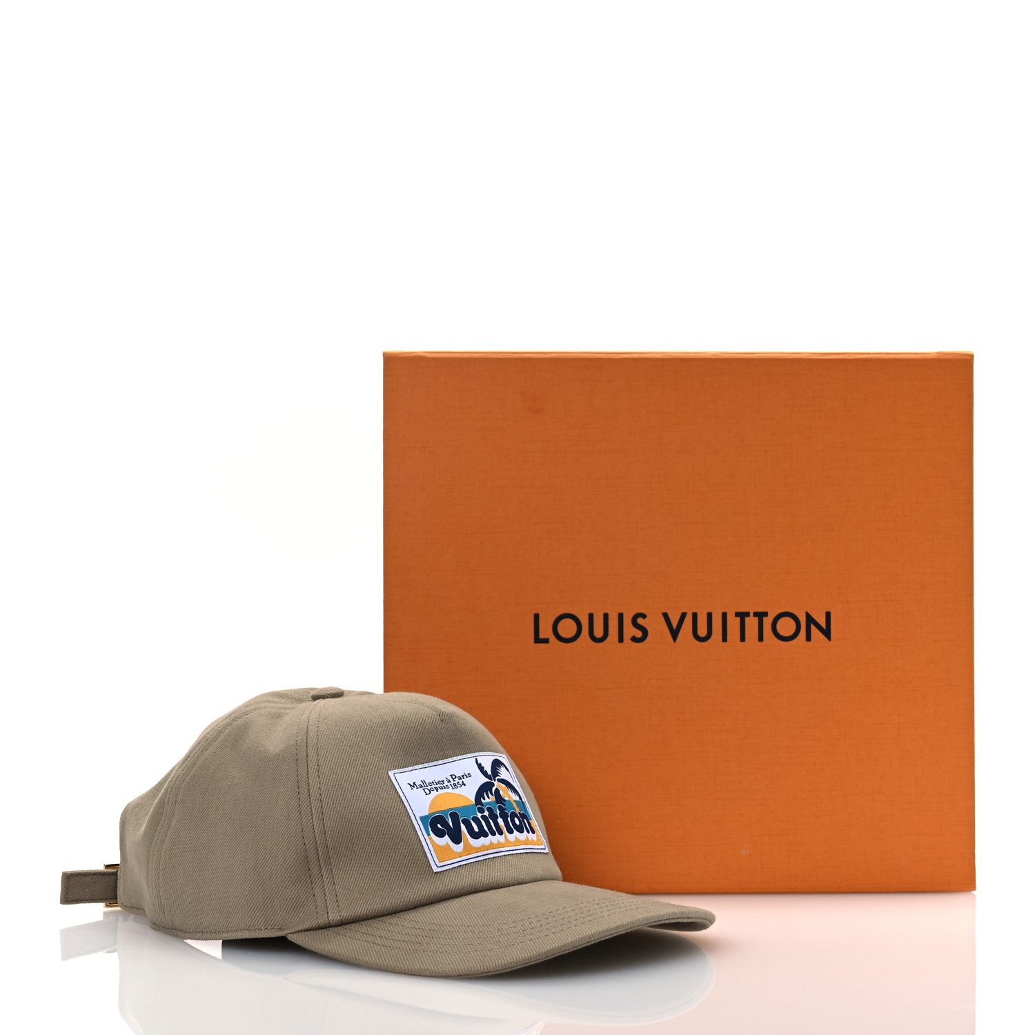 LOUIS VUITTON Cotton Palm Tree Patch Cap M Beige 1665234