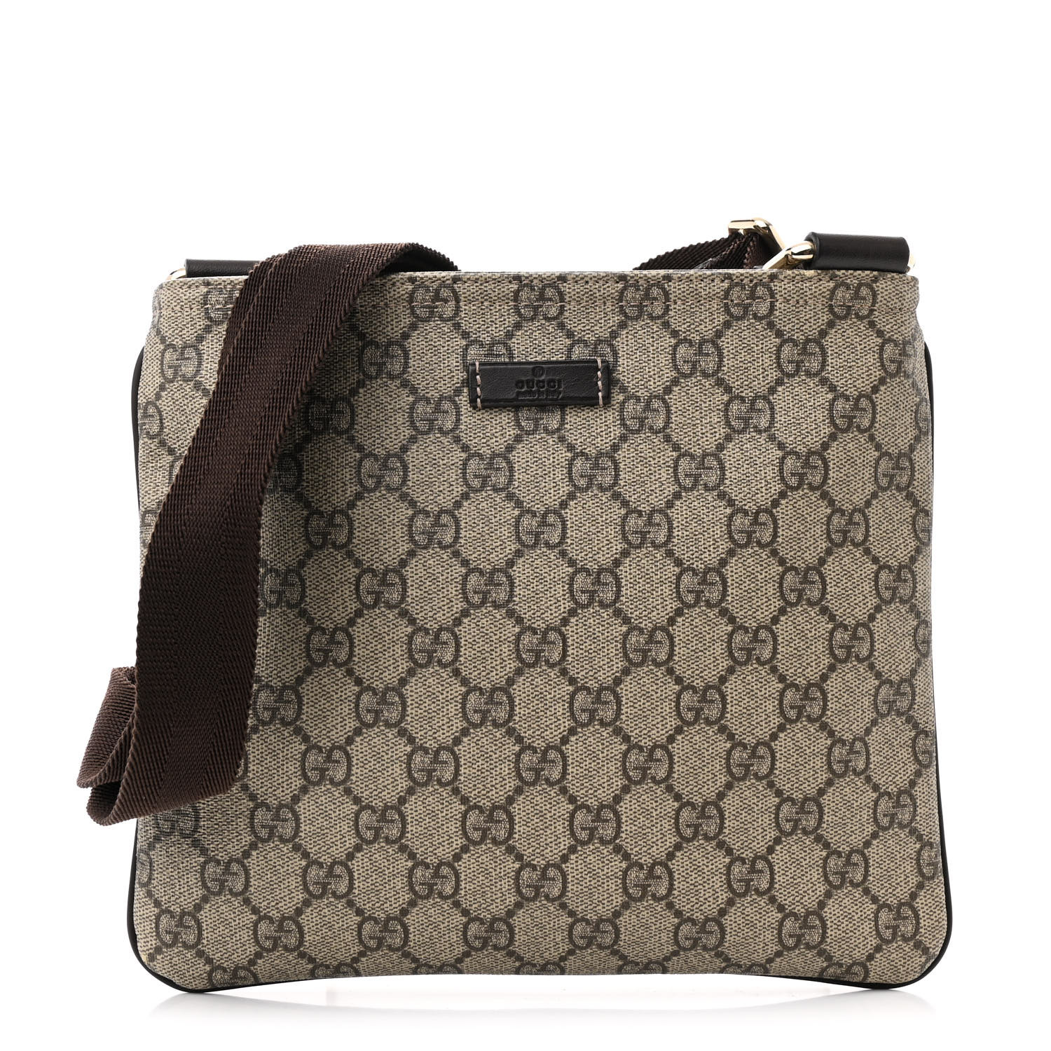 GUCCI GG Supreme Monogram Small Flat Messenger Bag Dark