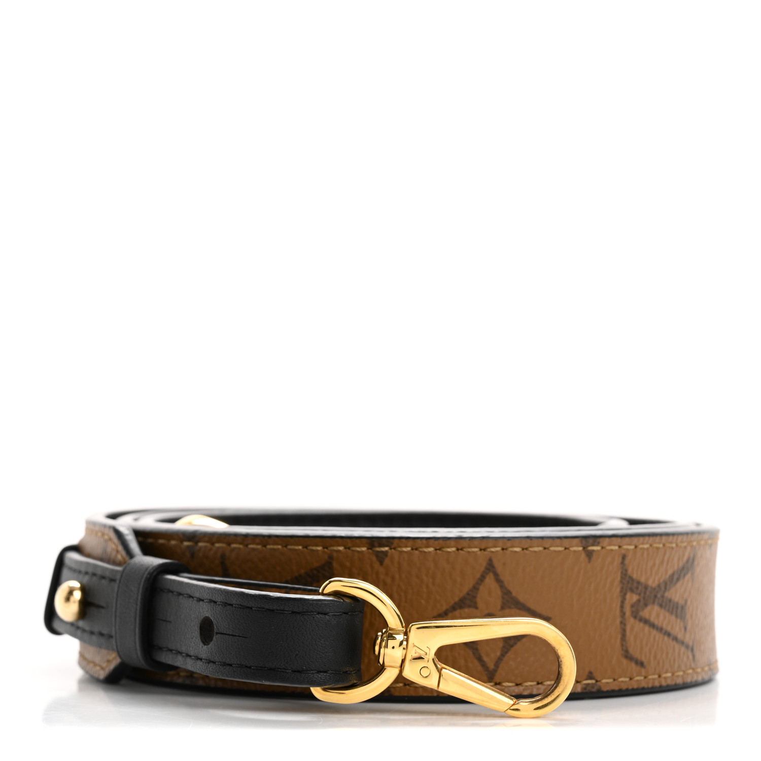 LOUIS VUITTON ブラック ベルト 約117.5cm LOUIS VUITTON Calfskin 16mm Adjustable Shoulder Strap Black