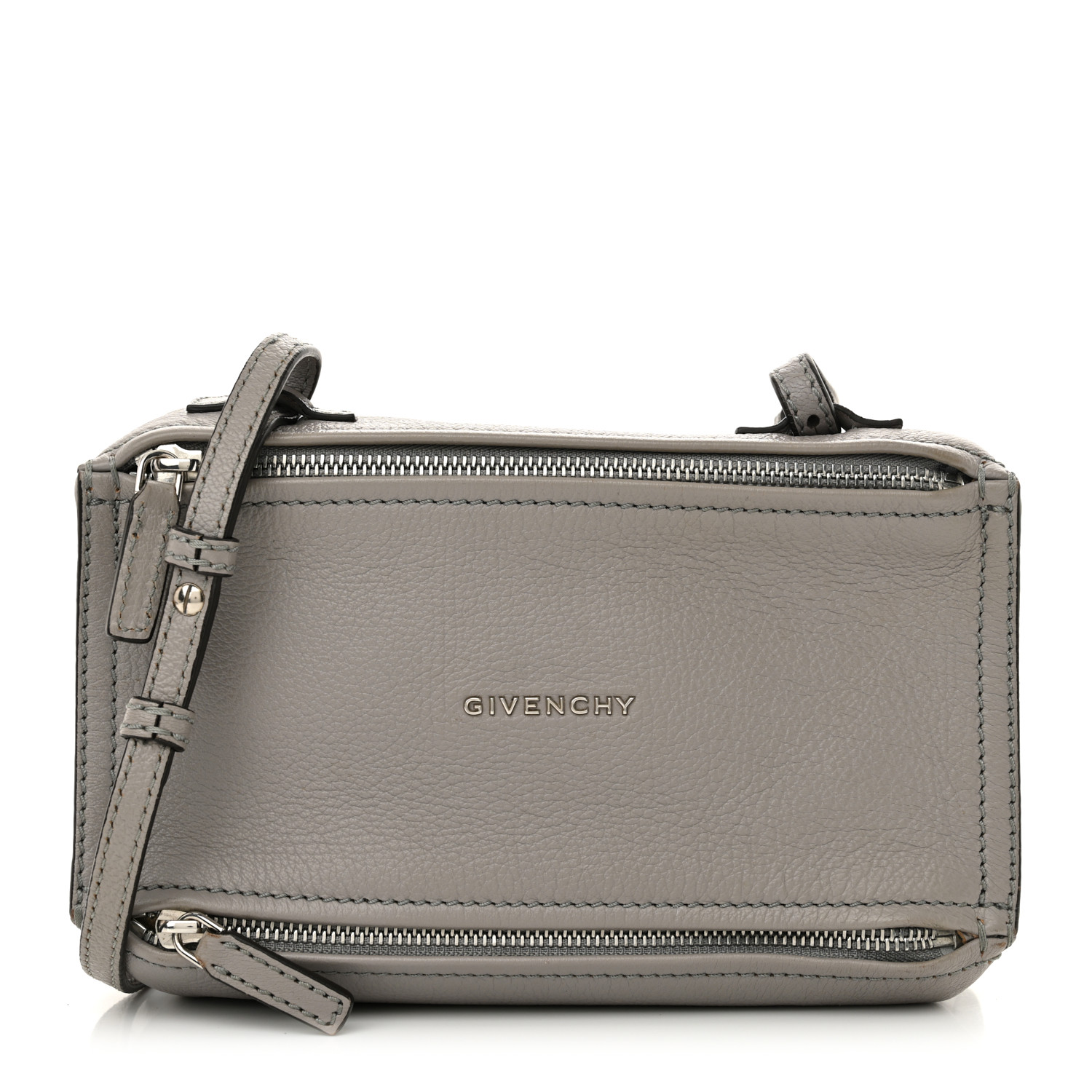 Givenchy グレー ハンドバッグ GIVENCHY Grained Calfskin Mini Pandora Heather Grey 1675061