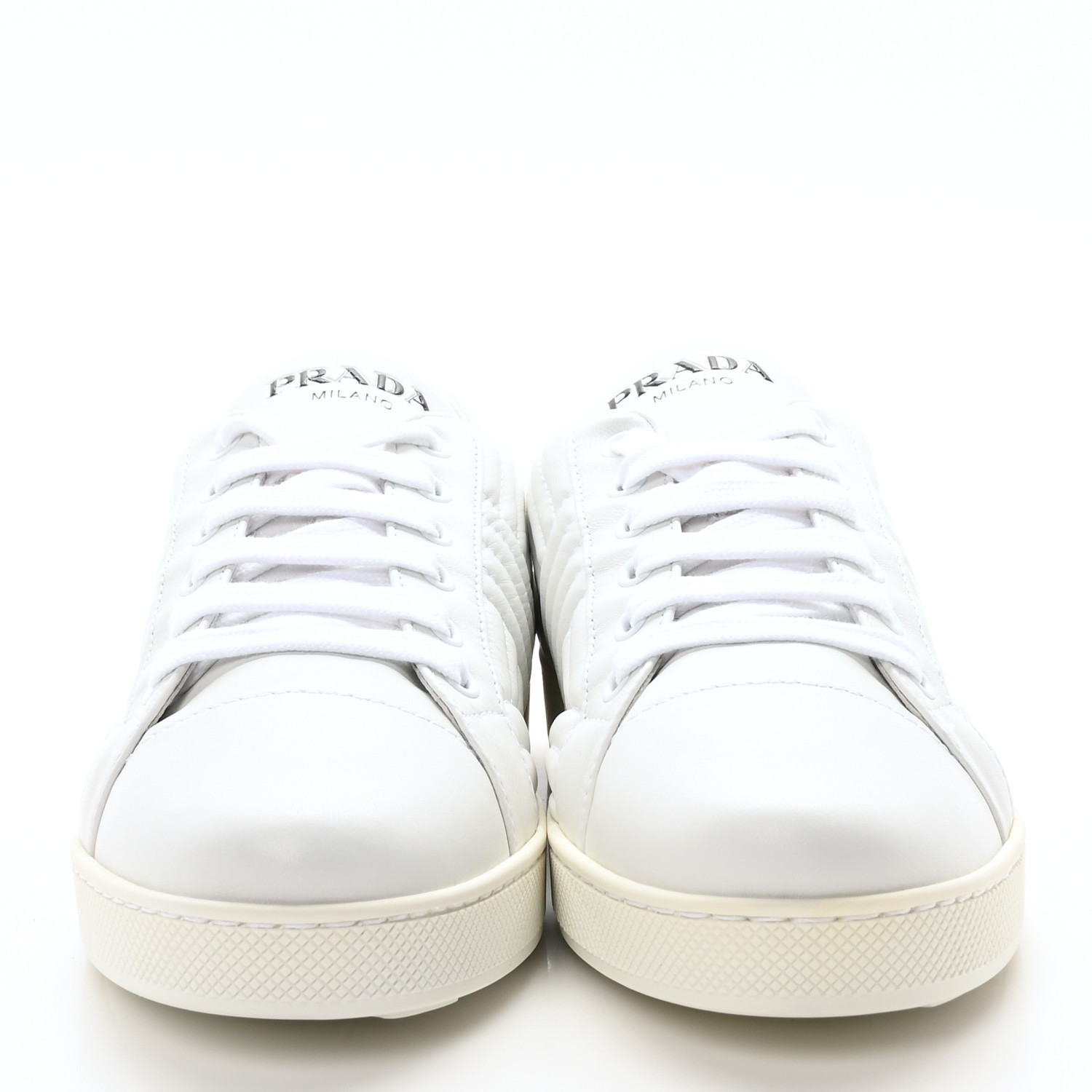 ⌘Grin⌘ 　　　PRADA➕fafa PRADA Nappa Diagramme Womens Low Top Sneakers 38.5 White