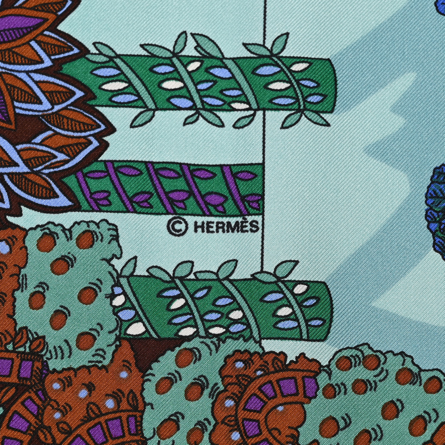 HERMES Silk Le Paradis Du Roy Scarf 90 1674054 | FASHIONPHILE