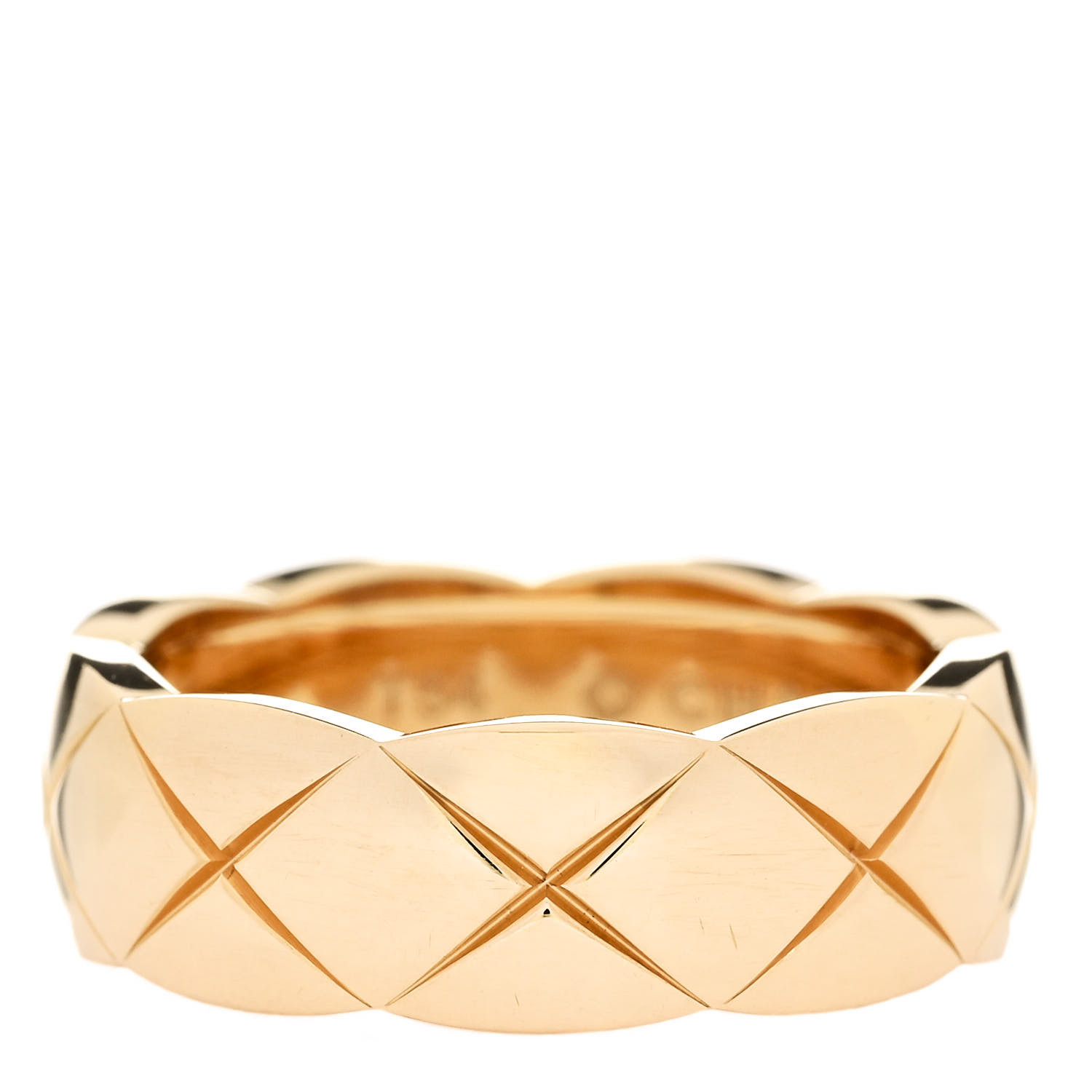 Chanel Coco Crush 18k Yellow Gold Quilted Slim Ring