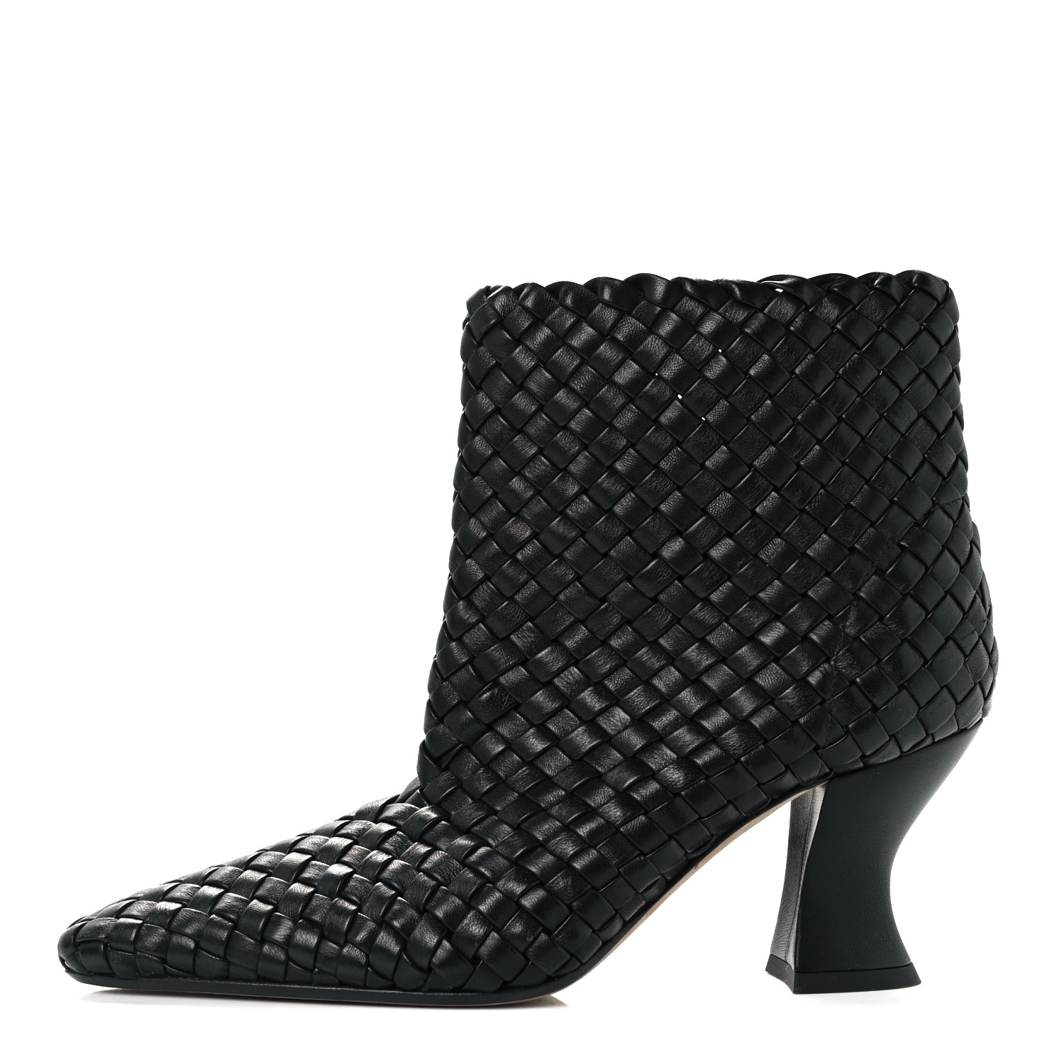BOTTEGA VENETA Nappa Intrecciato Ankle Boots 36 Black