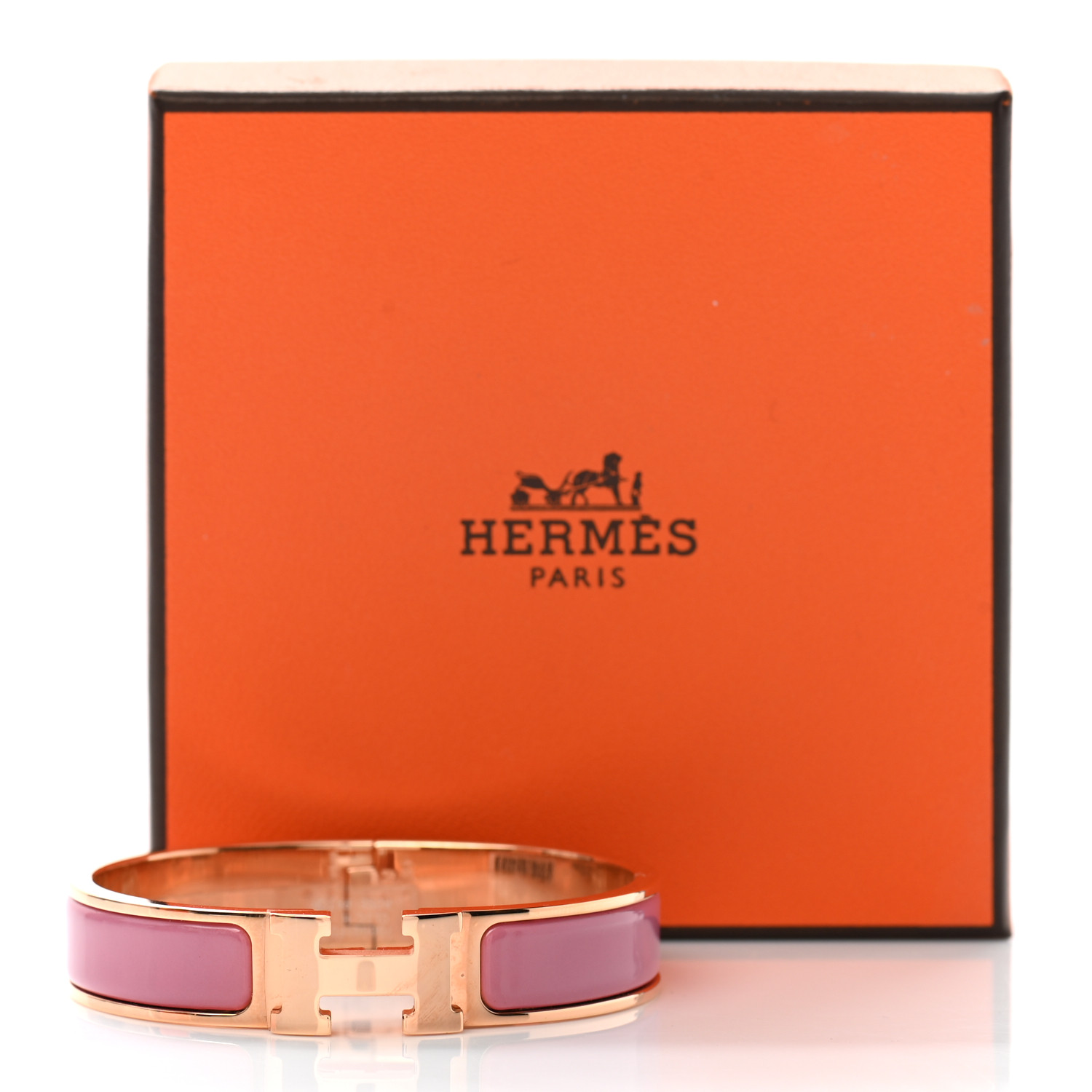 HERMES CLIC CLAC H バングル ローズオランジェ HERMES CLIC CLAC H バングル ローズオランジェ HERMES Enamel