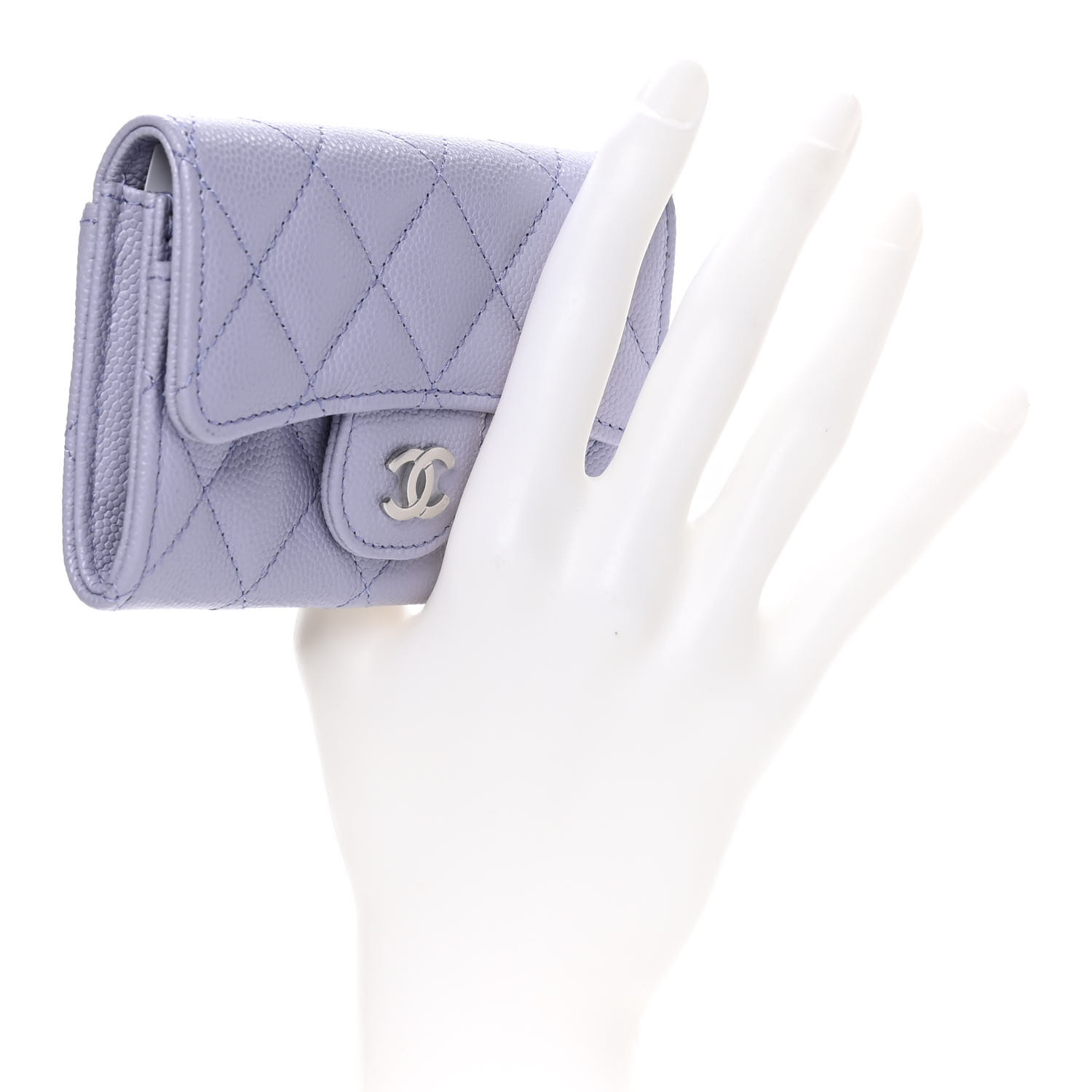 Chanel Classic Flat Card Holder Light Purple Caviar Silver Hardware – Coco  Approved Studio