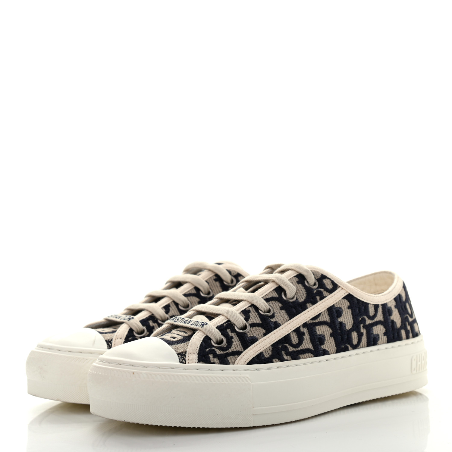 CHRISTIAN DIOR Canvas Oblique Walk'N'Dior Low Top Sneakers