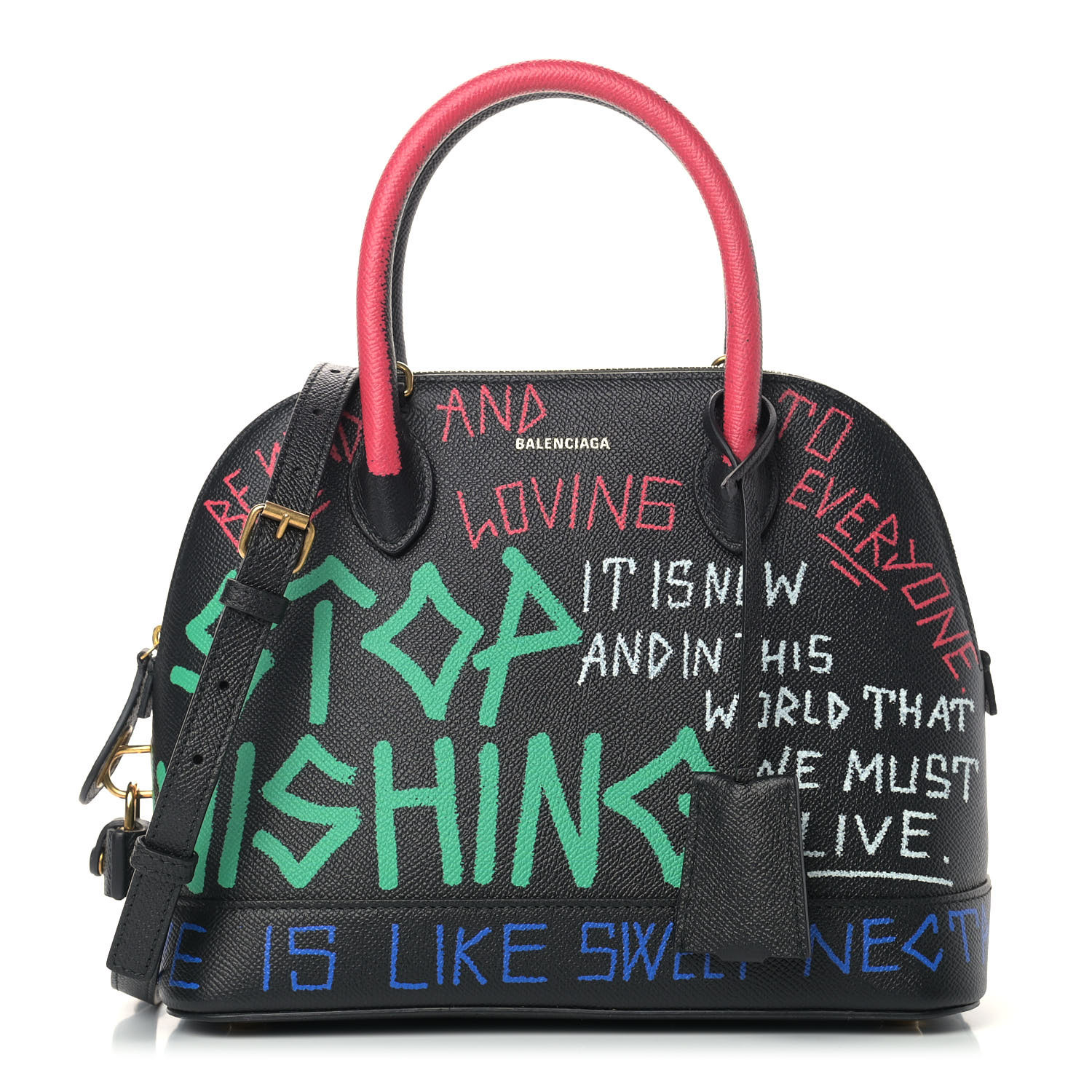 【BALENCIAGA】VILLEトップハンドルバッグ ロゴ Small ブラック Balenciaga Logo Ville Bag Printed Leather Small Black, Print