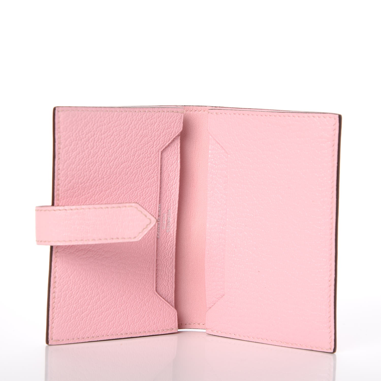 HERMES Chevre Mysore Mini Bearn Wallet Rose Sakura 272753