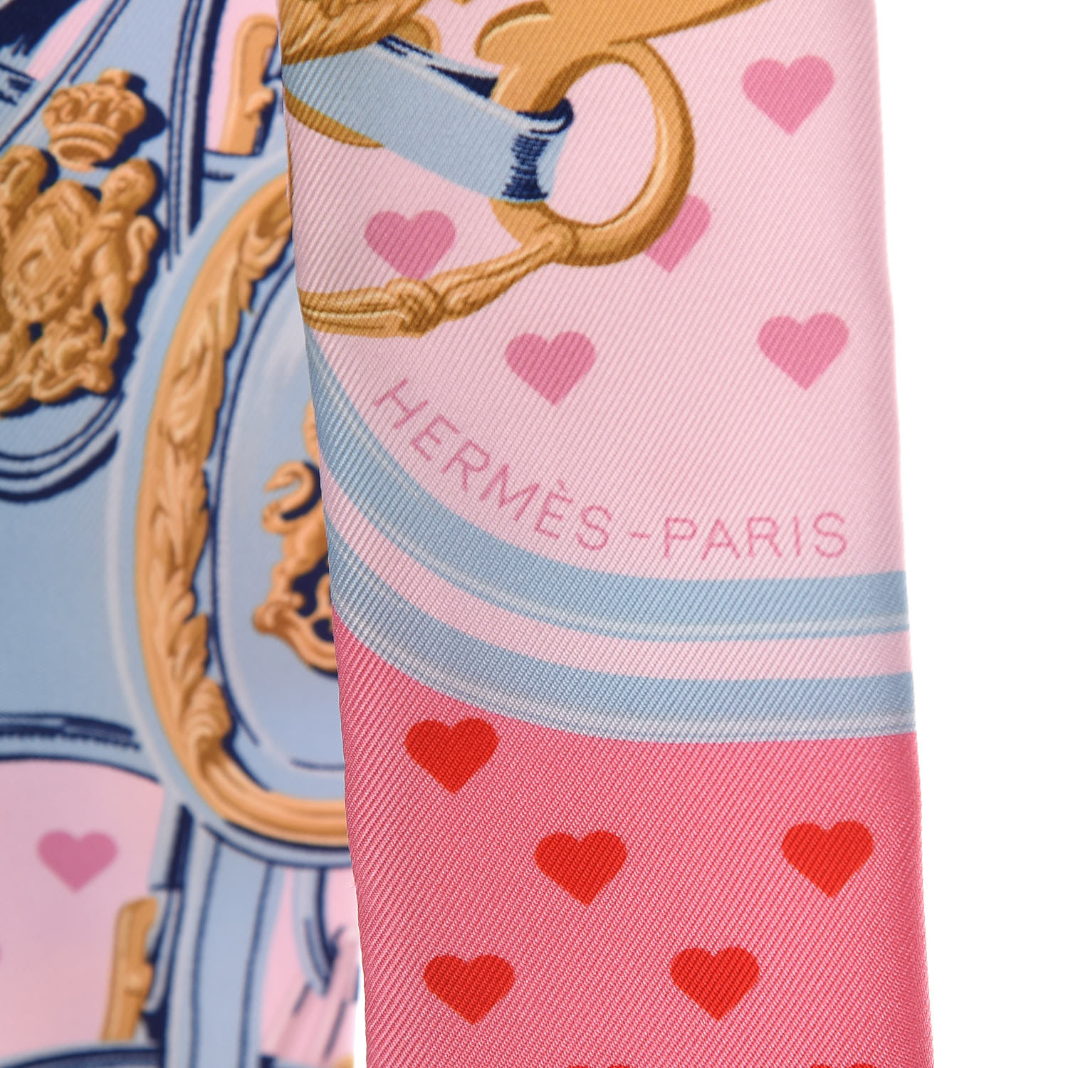 Hermesエルメスツイリー BRIDES de GALA LOVE ROSE HERMES Silk Brides de Gala Love Twilly Rose Pale Bleu
