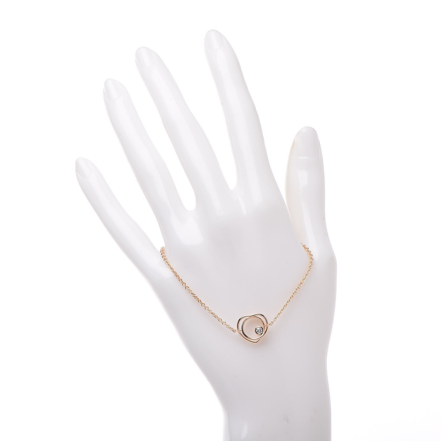 HERMES 18K Rose Gold Diamond TPM Vertige Coeur Bracelet LG