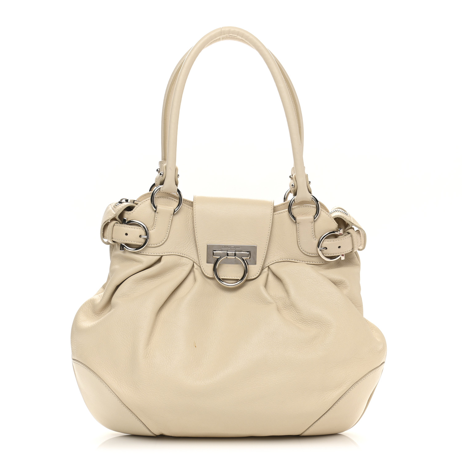 ハンドバッグ FERRAGAMO Woman Handbag White 765477 007 Ferragamo Outlet: Prisma Mini bag in brushed leather - White
