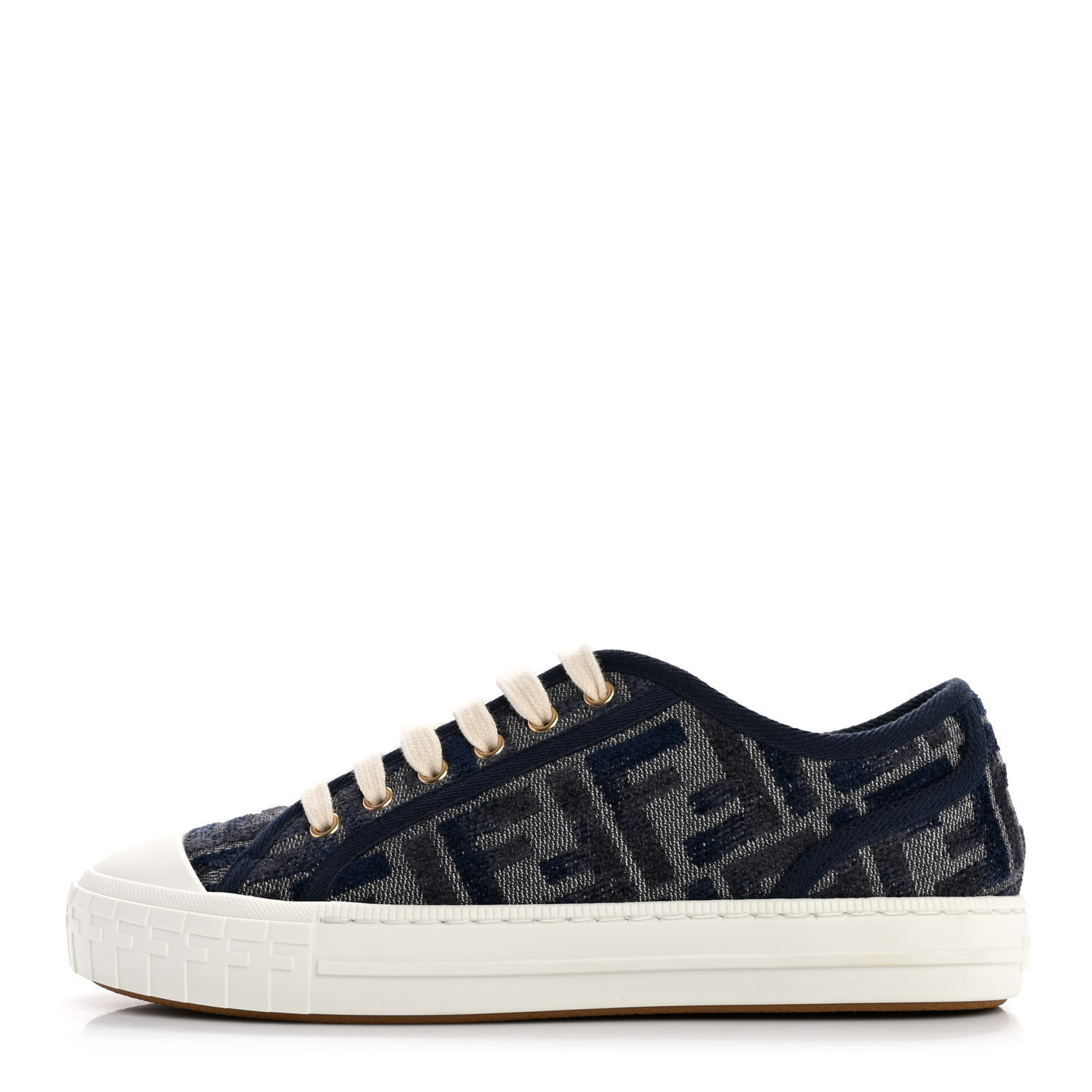 FENDI Woven Fabric FF Womens Domino Low Top Sneakers 36