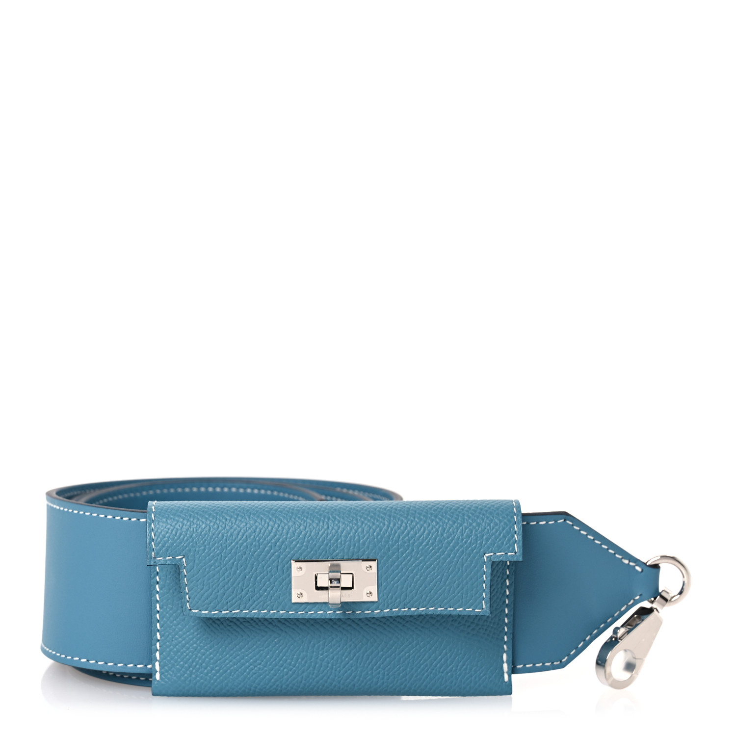 HERMES Swift Epsom Pocket Kelly Shoulder Strap New Blue Jean
