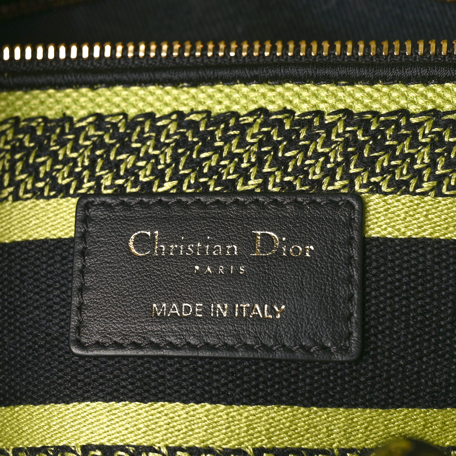 CHRISTIAN DIOR Canvas Mizza Embroidered Medium Lady D-Lite