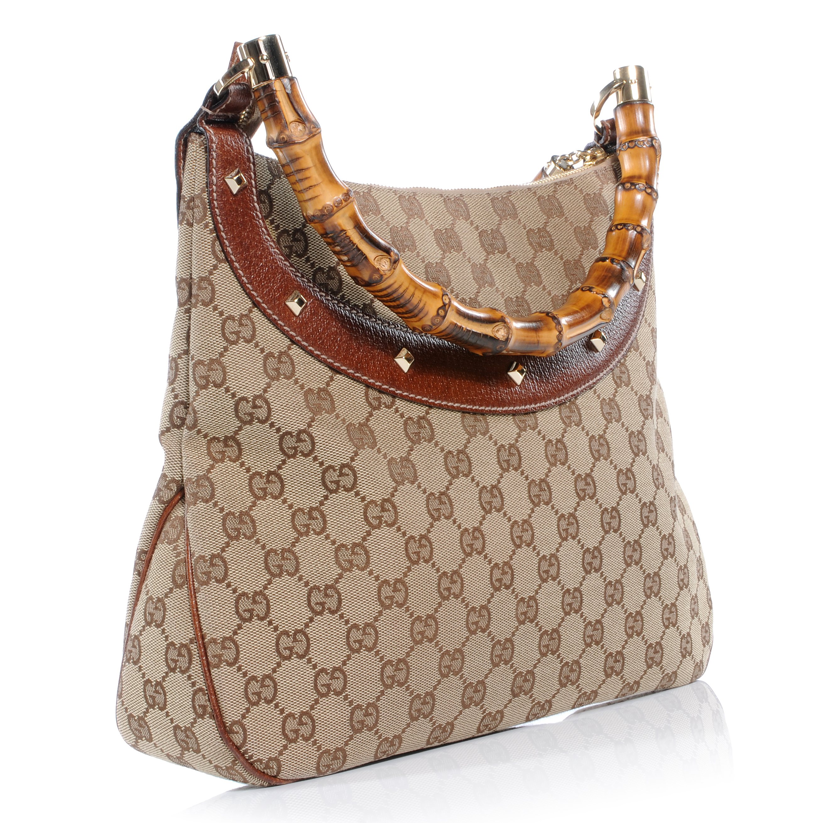 ⭐︎MIYABI⭐︎様　GUCCIバングル GUCCI Monogram Anita Bamboo Top Handle Bag 40731 | FASHIONPHILE