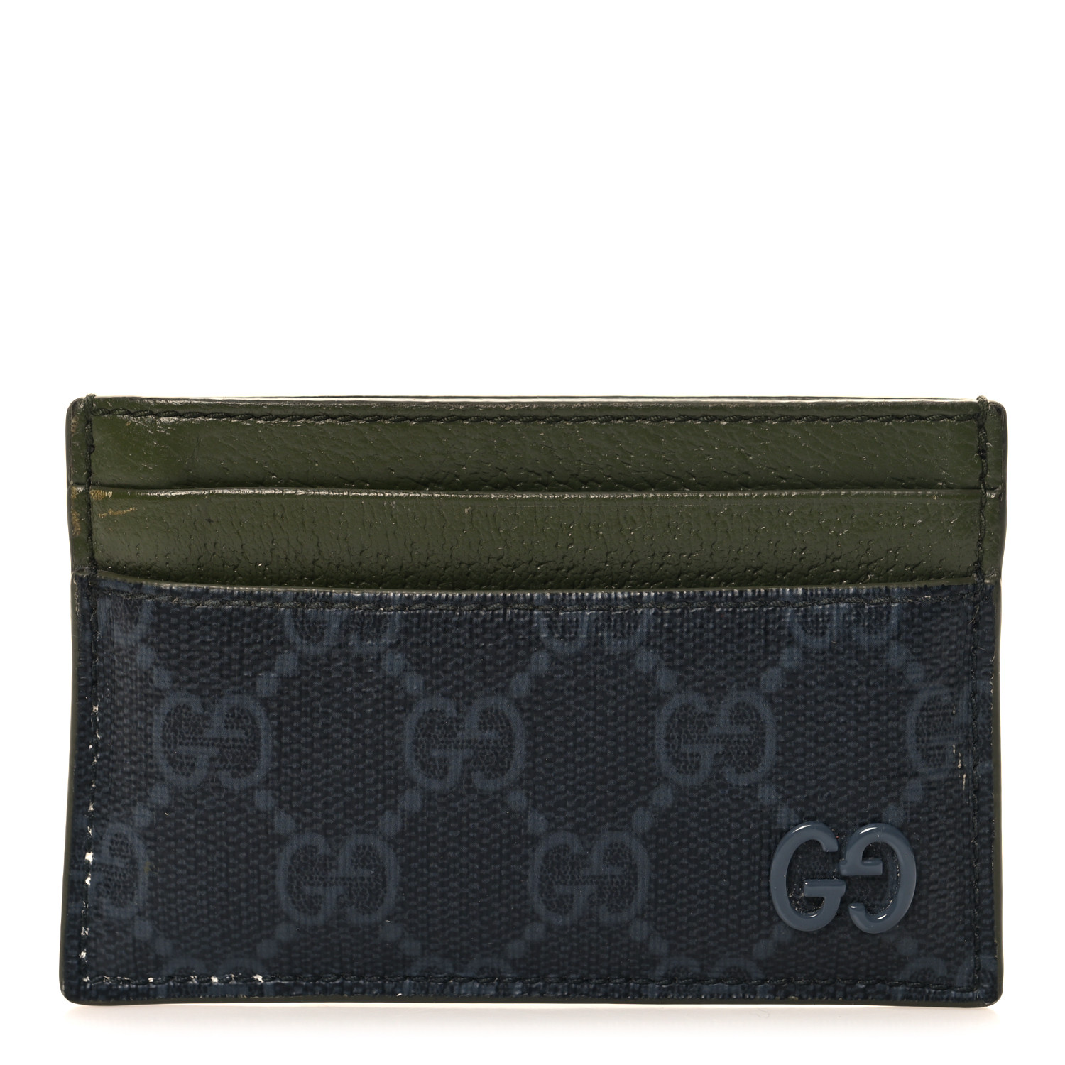 GUCCI GG Supreme Monogram Bi-Color Card Holder Black 1588642