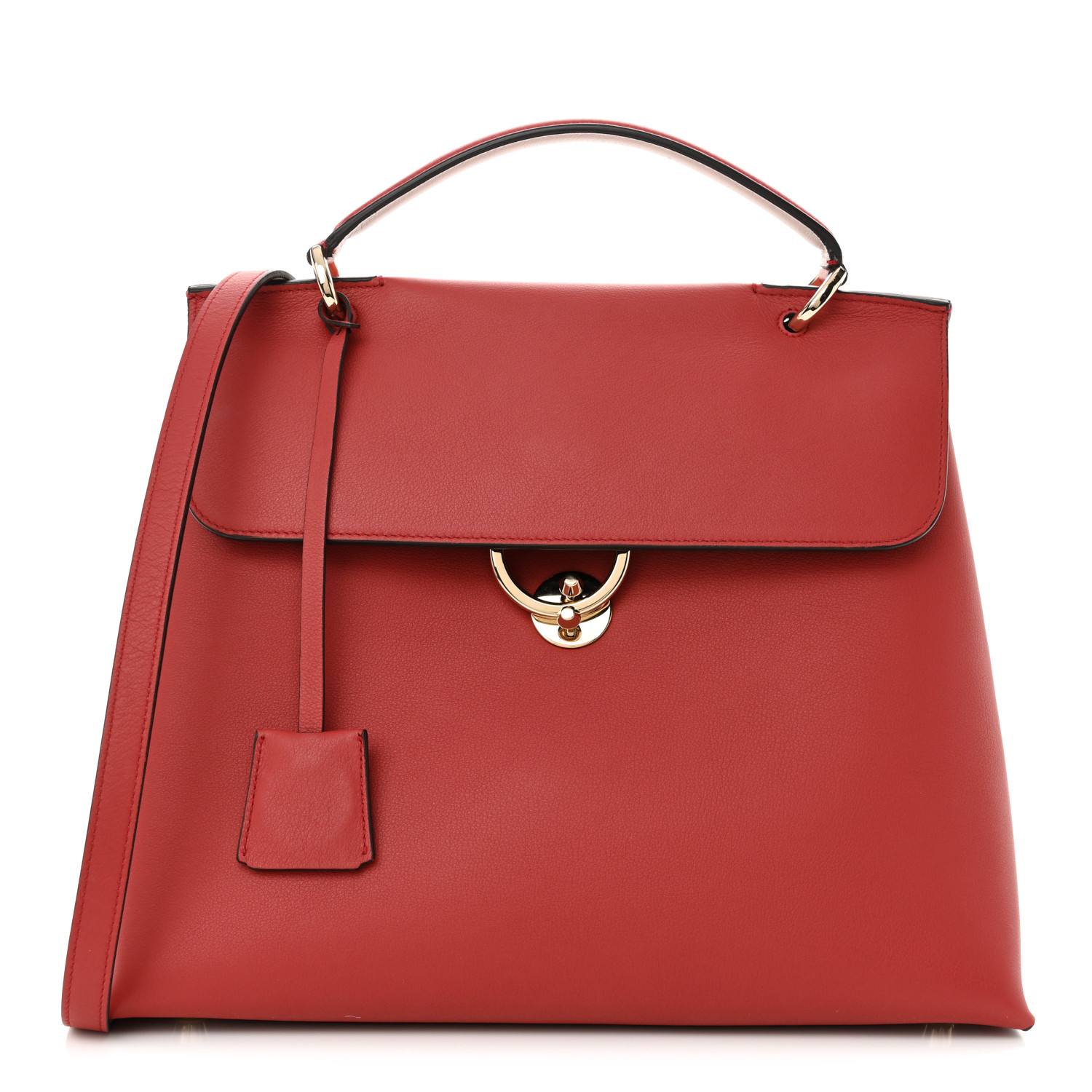 SALVATORE FERRAGAMO Calfskin Jet Set Top Handle Bag Brick