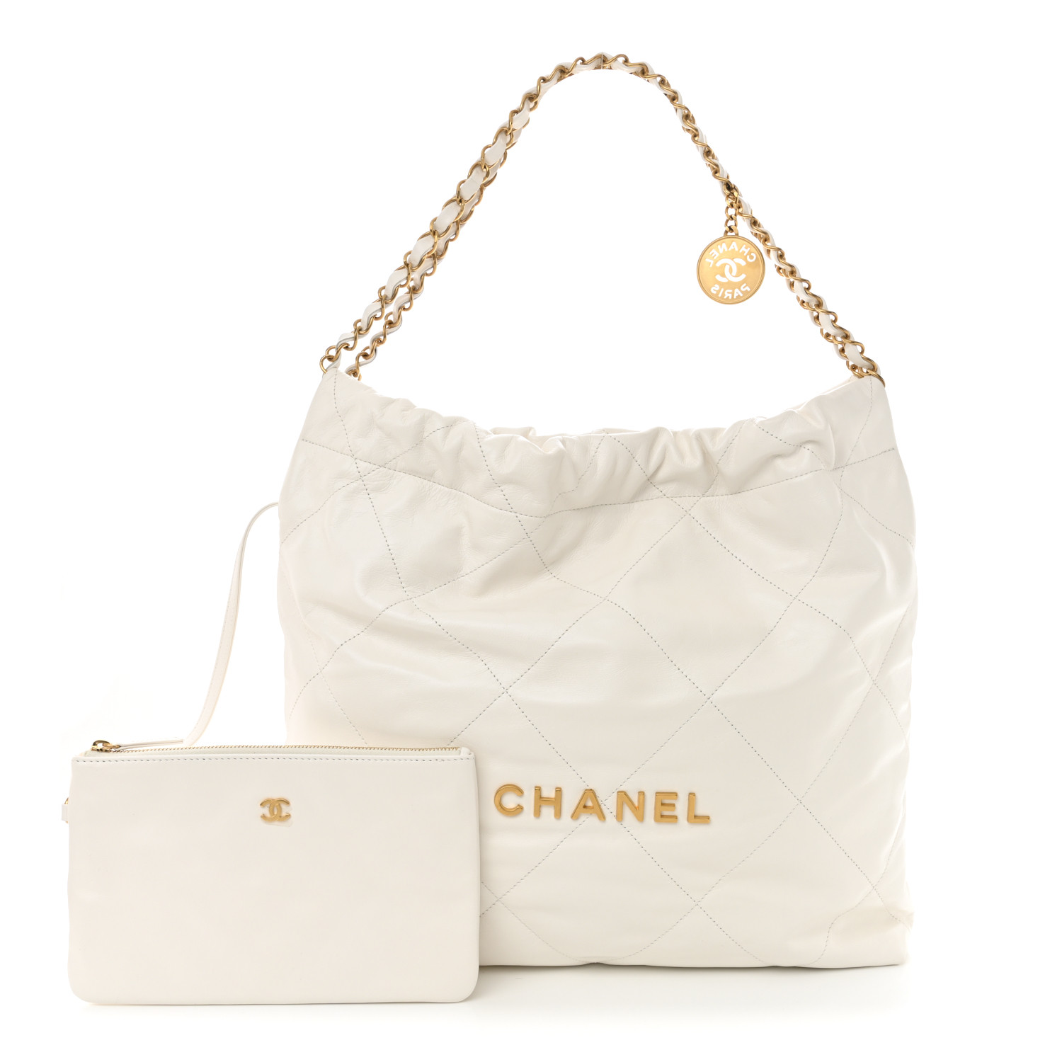 CHANEL シャネル バレッタ 22S キャンバス ホワイト CHANEL シャネル バレッタ 22S キャンバス ホワイト シャネル