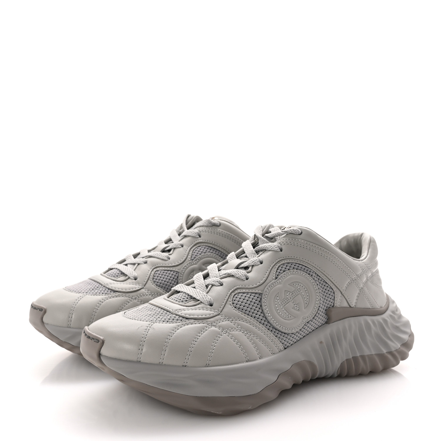 GUCCI New Nappa Sombre Interlocking G Ripple Mens Platform