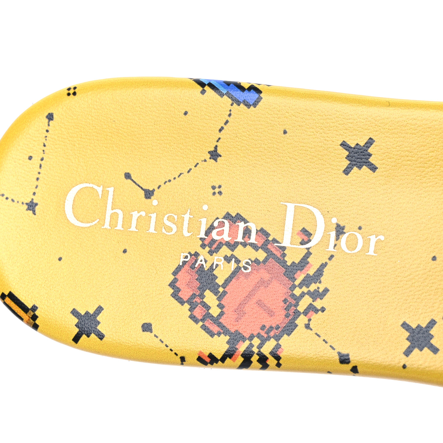Dior☆サンダル CHRISTIAN DIOR Canvas Embroidered Zodiac Mules Slide Sandals