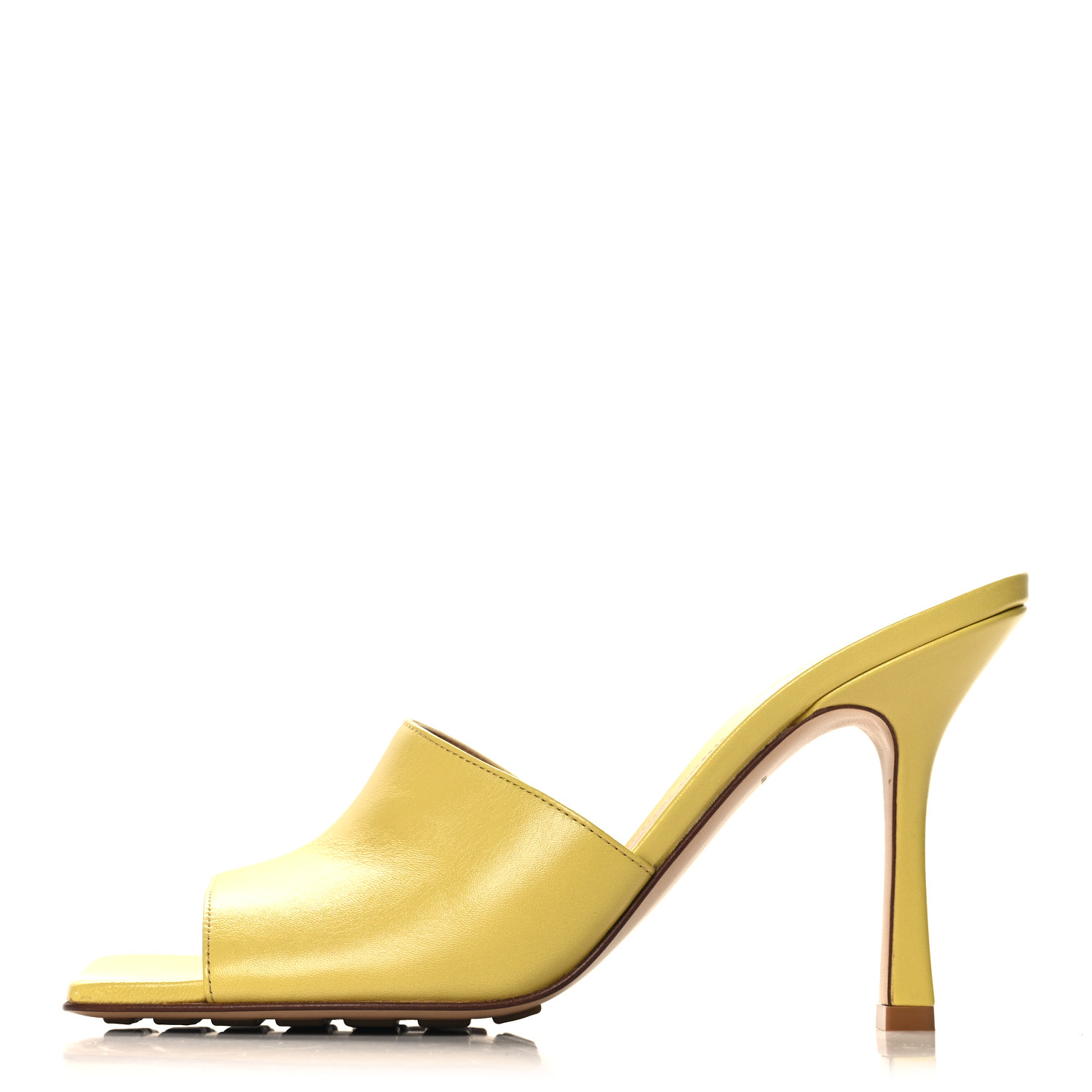 BOTTEGA VENETA Lambskin Stretch Mule Sandals 39.5 Pear