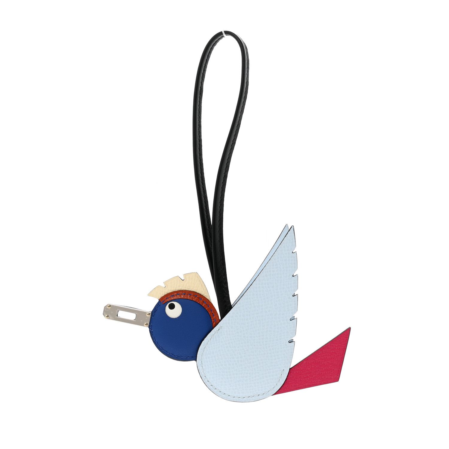 希少品★送料込【HERMES】Birdy Charm Epsom Mysore Swift Milo New Hermes Birdy Charm Epsom Mysore Leather Bleu Brume Rose