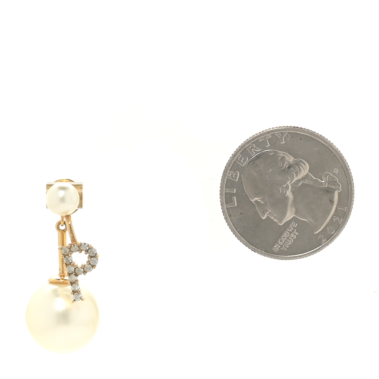 アクセサリー Christian Dior earring Christian Dior Petit CD Silver Metal Crystal Stud Earrings