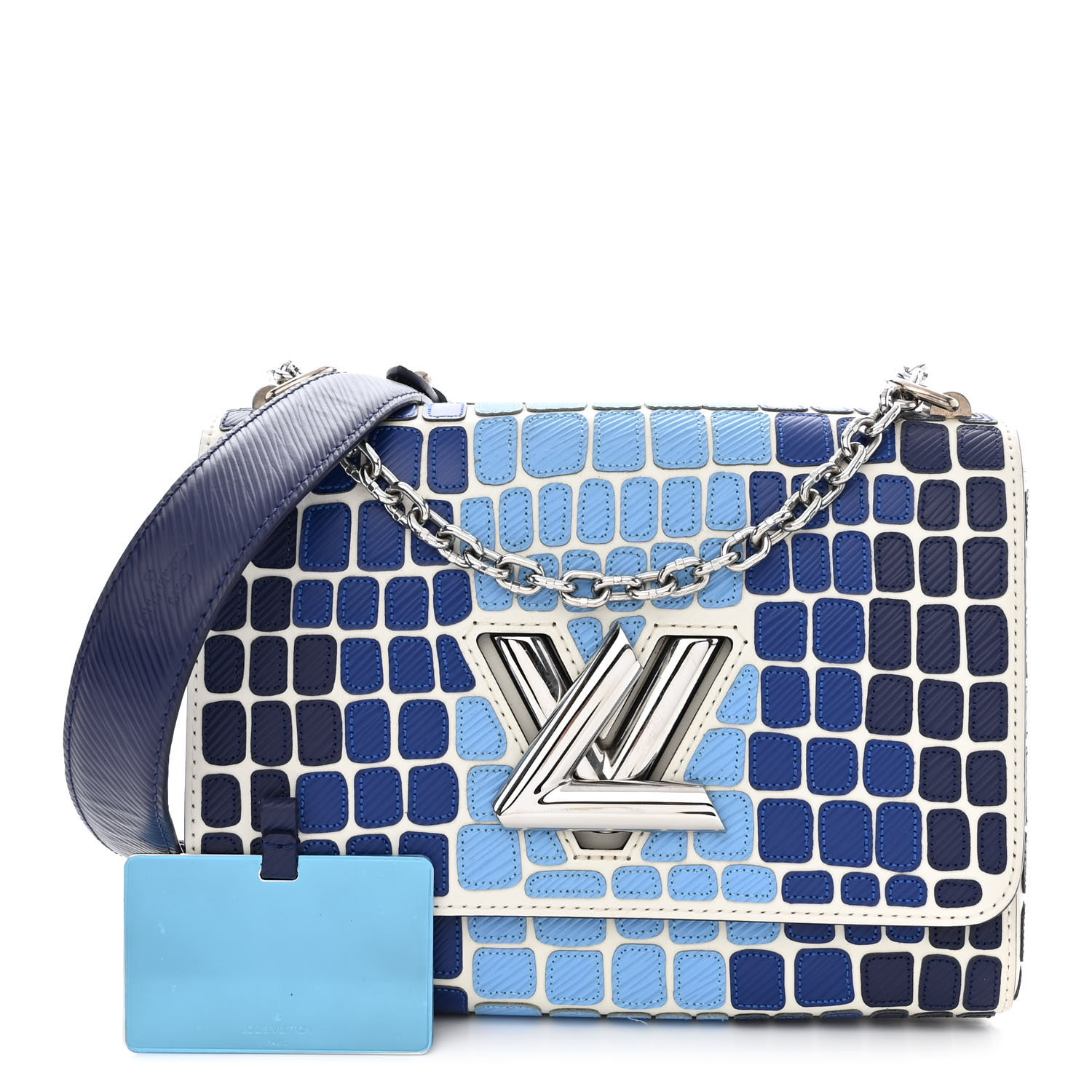【ヴィンテージ】Rank:S☆LouisVuitton Blue EPI LV Twist MM LOUIS VUITTON Epi Savane Twist Shoulder Bag MM Blue 1343111