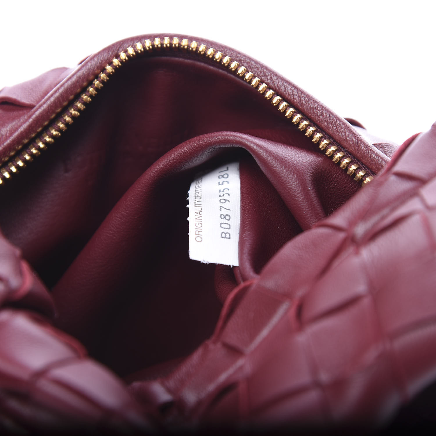 クラッチバッグ Bottega Veneta Burgundy Nappa Leather Mini Jodie Handbag BOTTEGA VENETA Nappa Intrecciato Mini Jodie Burgundy 617366