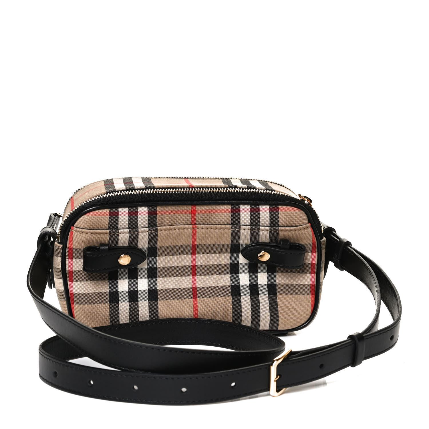 BURBERRY Calfskin Vintage Check Micro Camera Bag Archive Beige